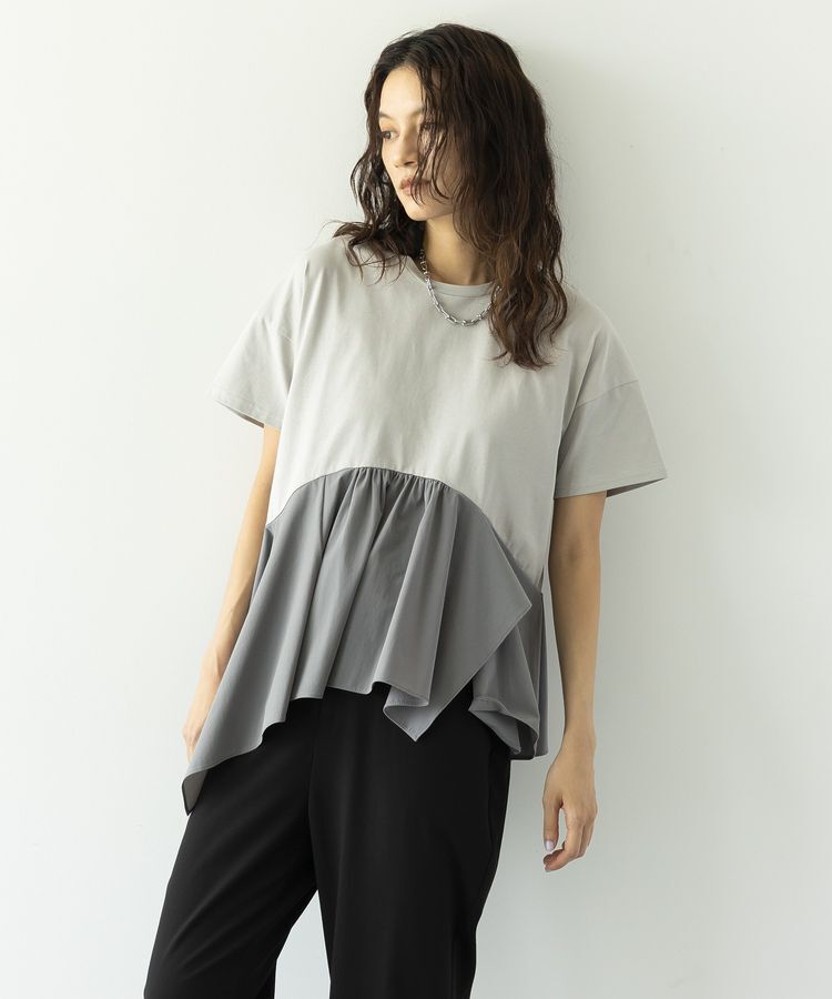GARAGE OF GOOD CLOTHING「異素材MIXアシメドレーププルオーバー」|Tシャツ・カットソー|