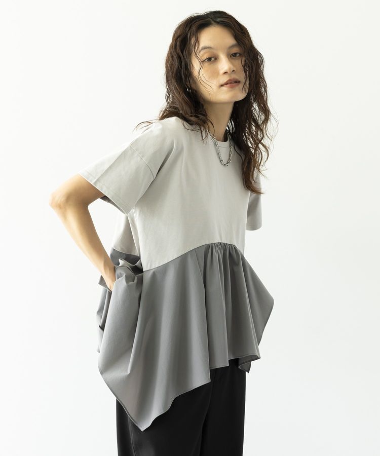 GARAGE OF GOOD CLOTHING「異素材MIXアシメドレーププルオーバー」|Tシャツ・カットソー|