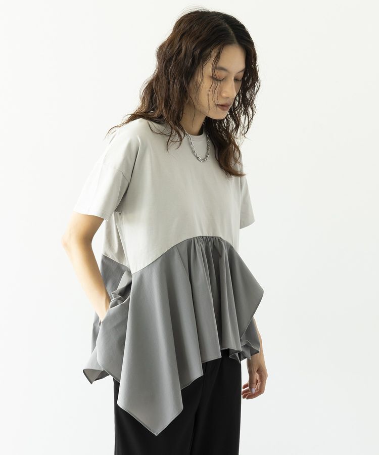 GARAGE OF GOOD CLOTHING「異素材MIXアシメドレーププルオーバー」|Tシャツ・カットソー|