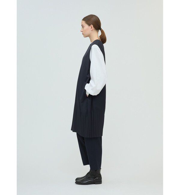 mizuiro ind「mizuiro ind プリーツヘムノースリーブワンピース」|ワンピース|