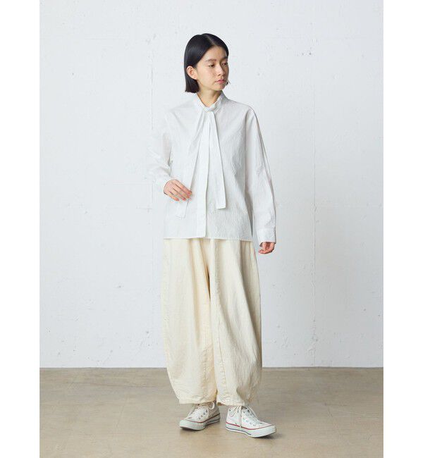 MidiUmi「MidiUmi タイネックシャツ」|シャツ・ブラウス|