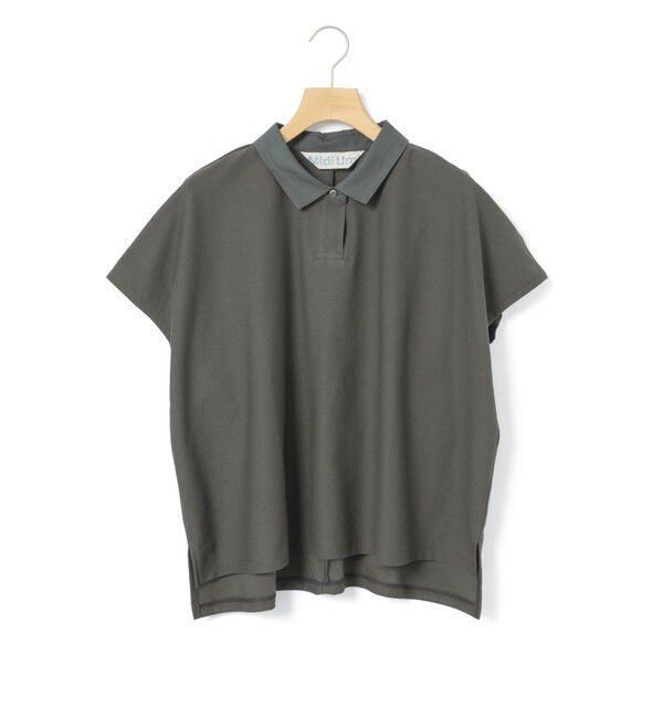 MidiUmi「MidiUmi ポロノースリーブプルオーバー」|Tシャツ・カットソー|チャコールグレー