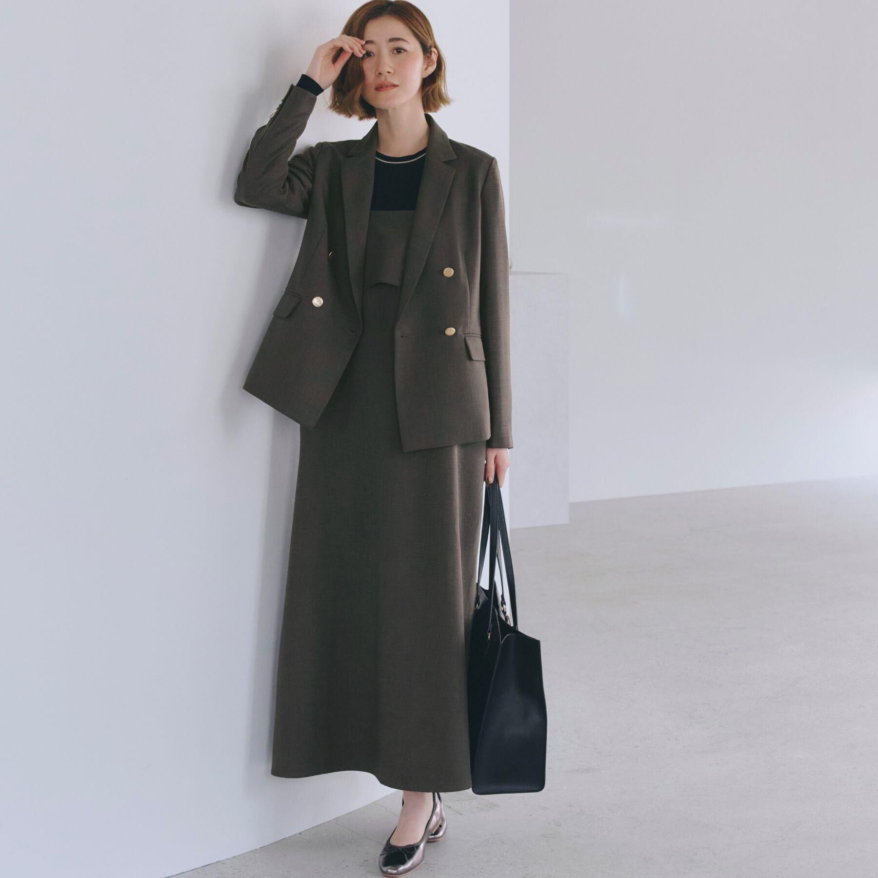 grove「【カセット服】洗えるAラインキャミワンピース」|ワンピース|ブラウン(044)