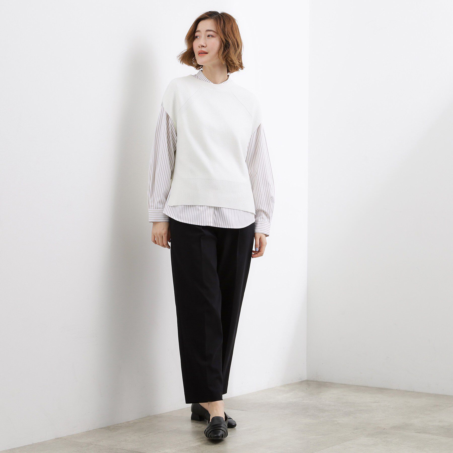 grove「【2点SET】一枚でコーデが決まる！ニットベスト&times;シャツSET」|シャツ・ブラウス|
