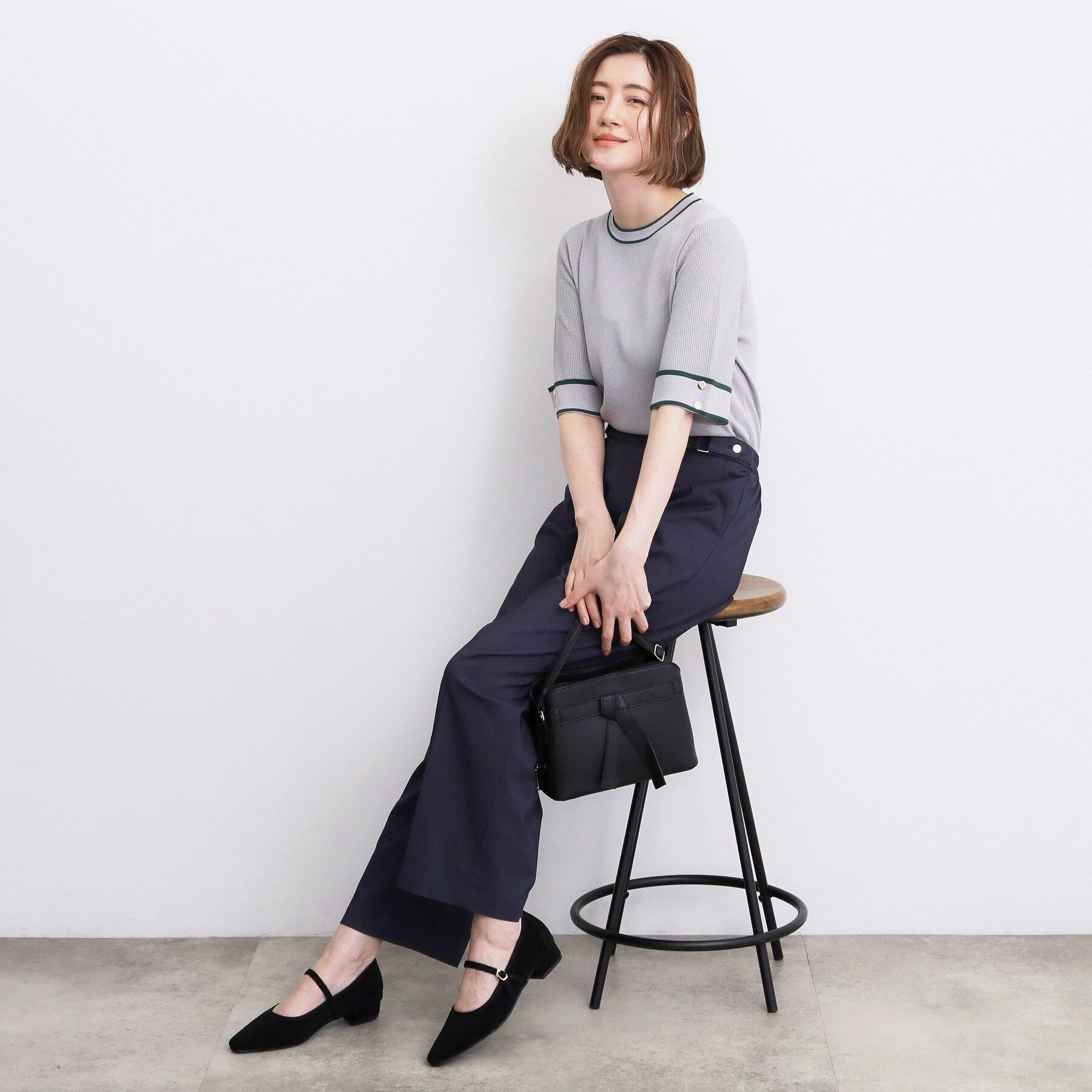 grove「新色追加！【シリーズ累計36万枚/名品ニット】やわらかドライタッチ 袖メッシュ編みニット」|ニット・セーター|