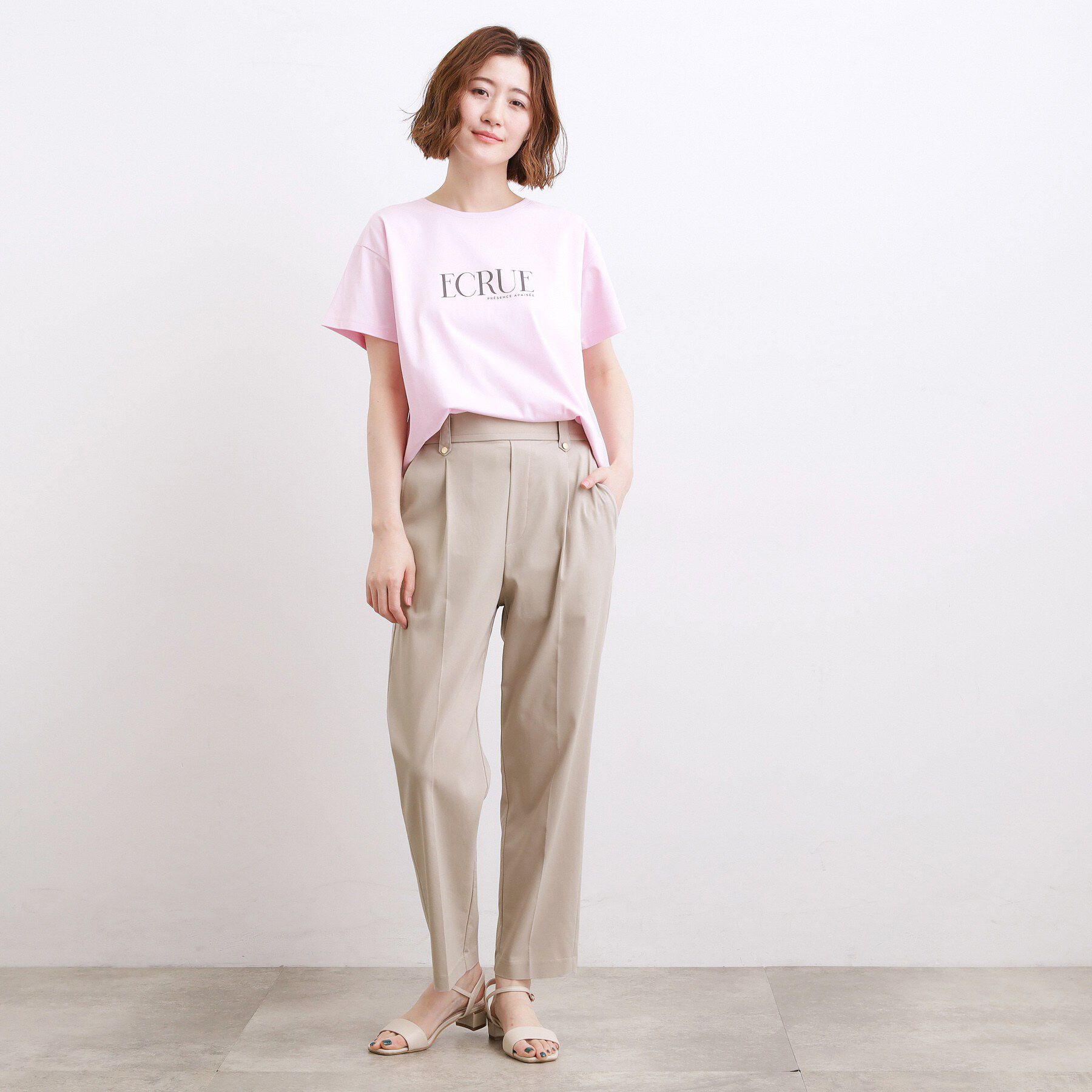 grove「暑い季節もきれいが続く！センタープレスがとれにくい、ハイパーストレッチテーパードパンツ」|その他|