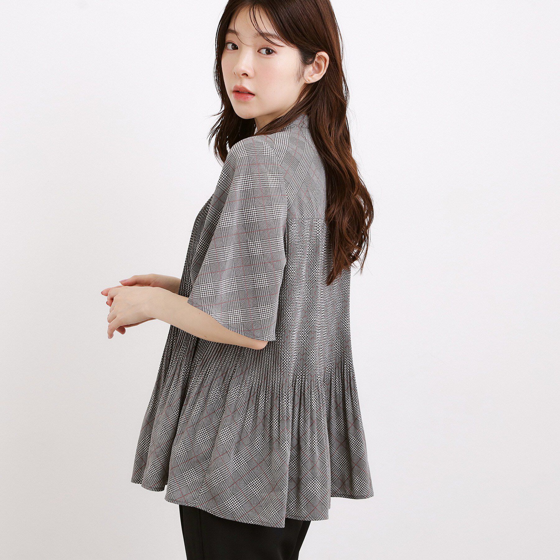 grove「【体系カバー◎】大人フェミニン消しプリーツブラウス」|シャツ・ブラウス|