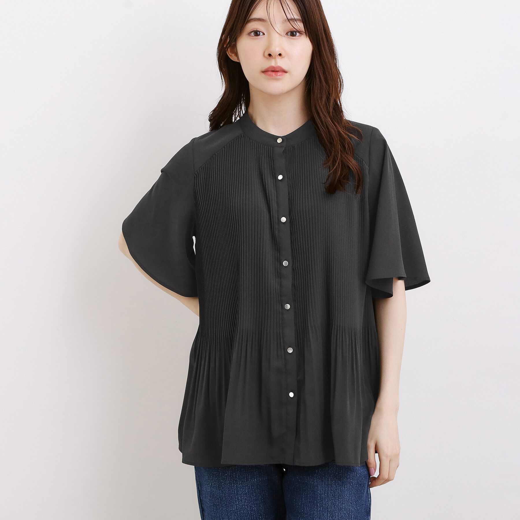 grove「【体系カバー◎】大人フェミニン消しプリーツブラウス」|シャツ・ブラウス|