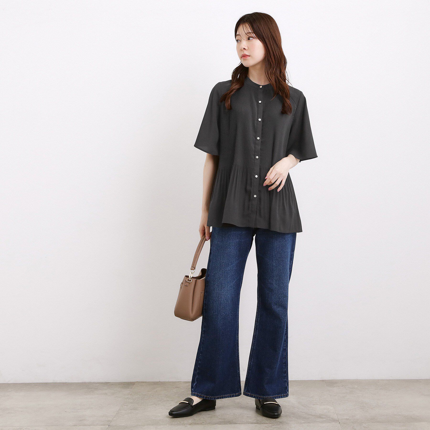 grove「【体系カバー◎】大人フェミニン消しプリーツブラウス」|シャツ・ブラウス|