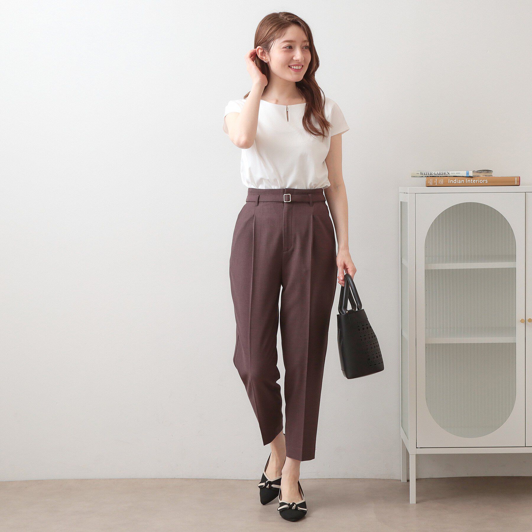 index「【接触冷感】ビジューキーネックフレンチトップス《UVケア／洗濯機OK／XS～3L／8col》」|Tシャツ・カットソー|