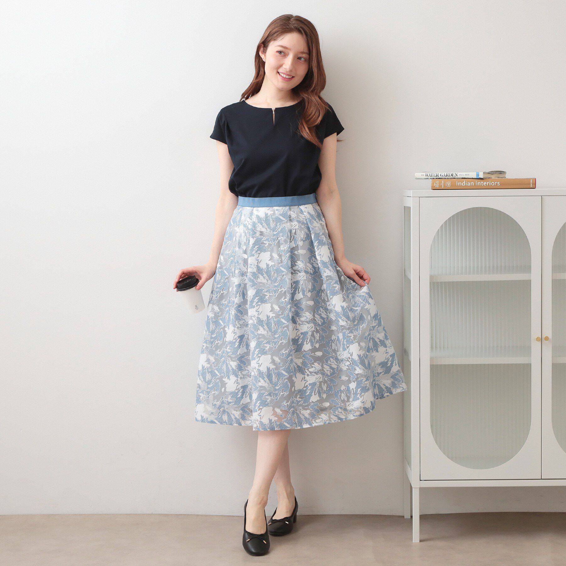 index「【接触冷感】ビジューキーネックフレンチトップス《UVケア／洗濯機OK／XS～3L／8col》」|Tシャツ・カットソー|