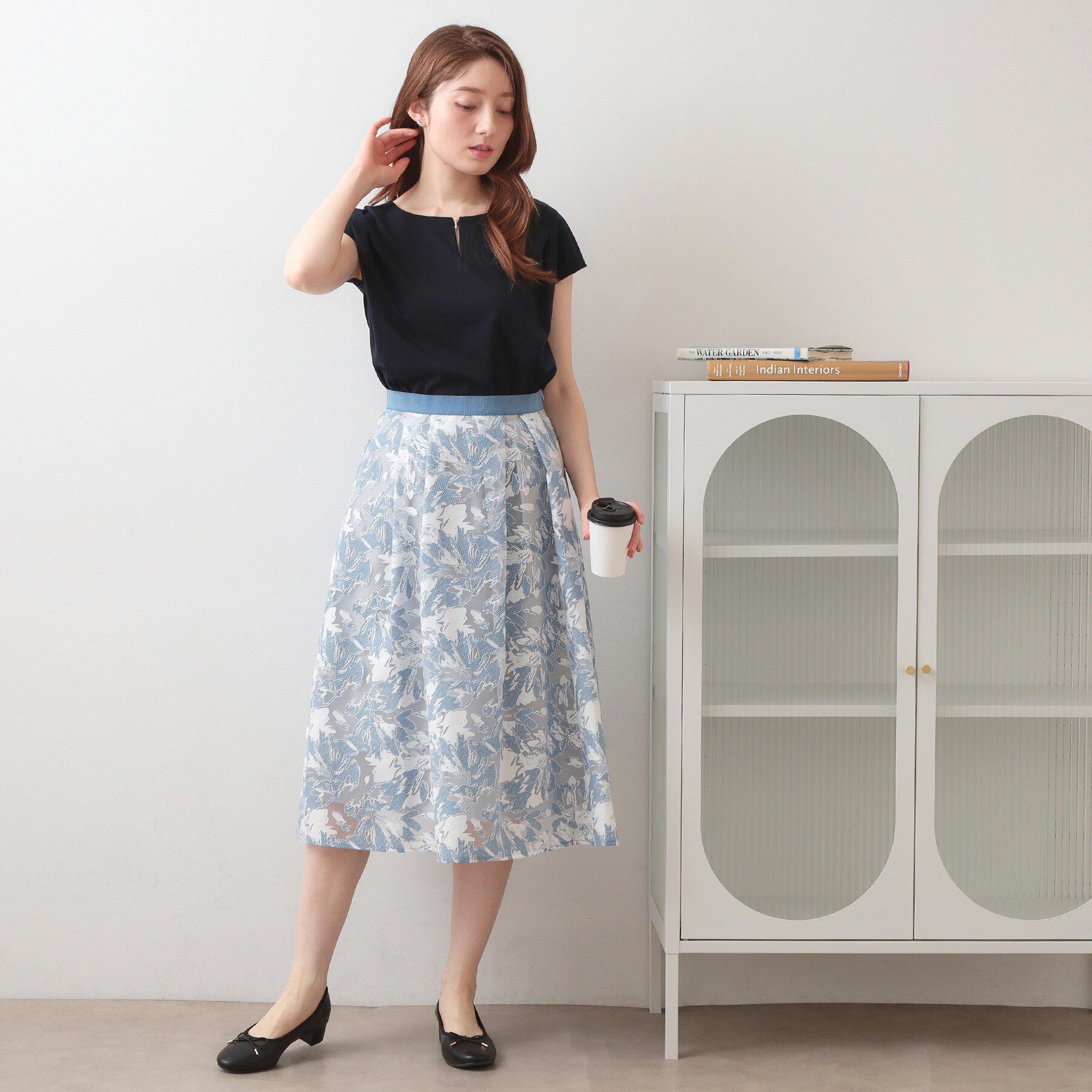 index「【接触冷感】ビジューキーネックフレンチトップス《UVケア／洗濯機OK／XS～3L／8col》」|Tシャツ・カットソー|