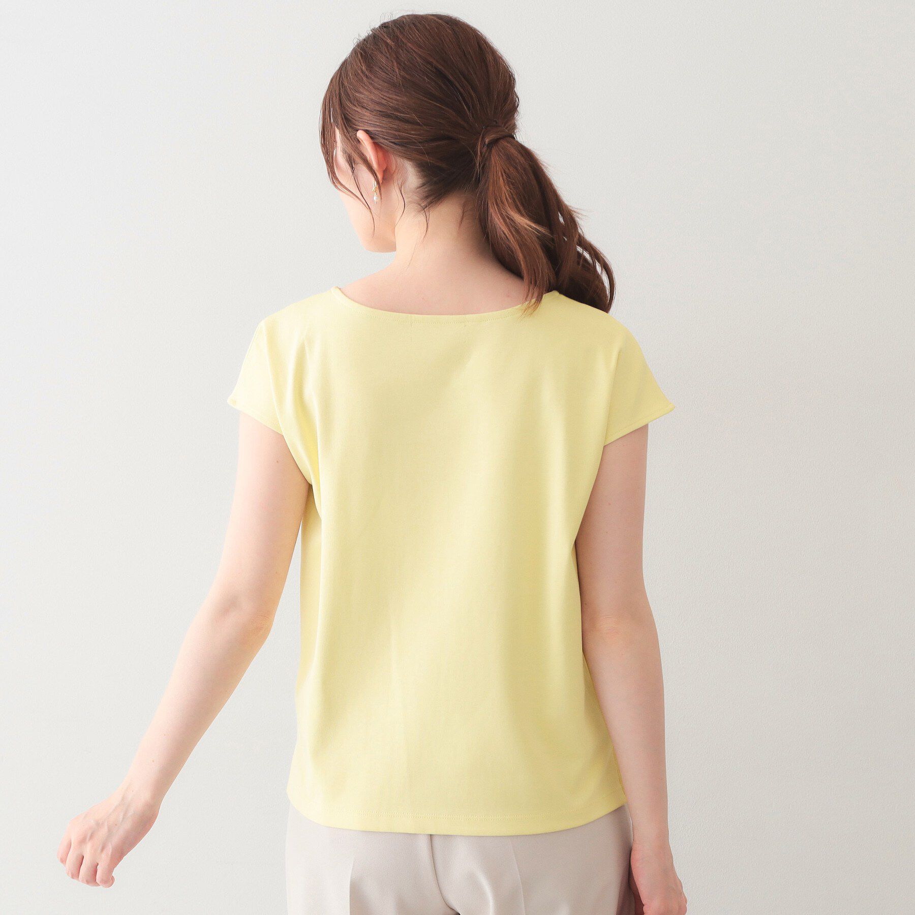 index「【接触冷感】ビジューキーネックフレンチトップス《UVケア／洗濯機OK／XS～3L／8col》」|Tシャツ・カットソー|