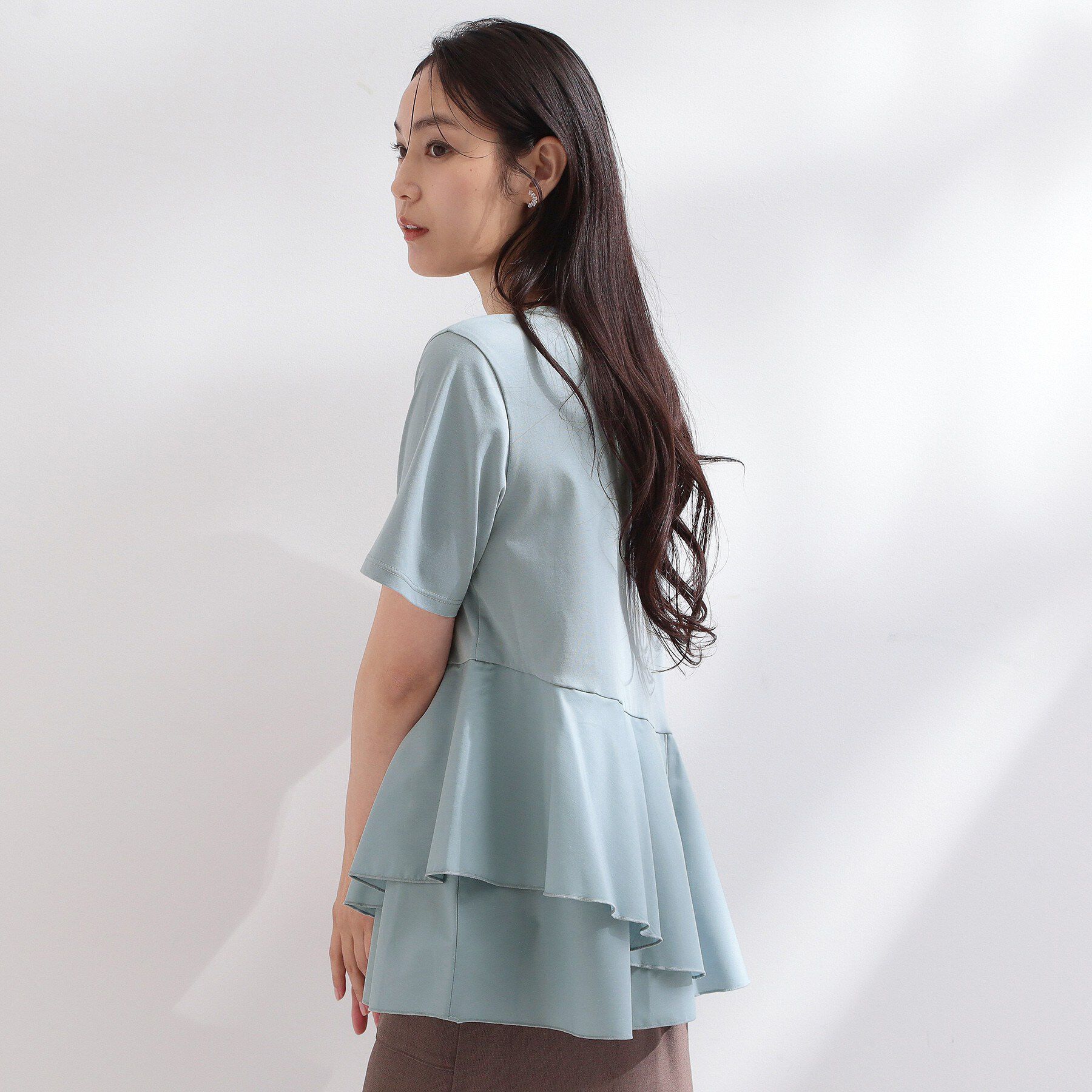 OPAQUE.CLIP「ペプラムドッキングカットソー【洗濯機OK】」|Tシャツ・カットソー|