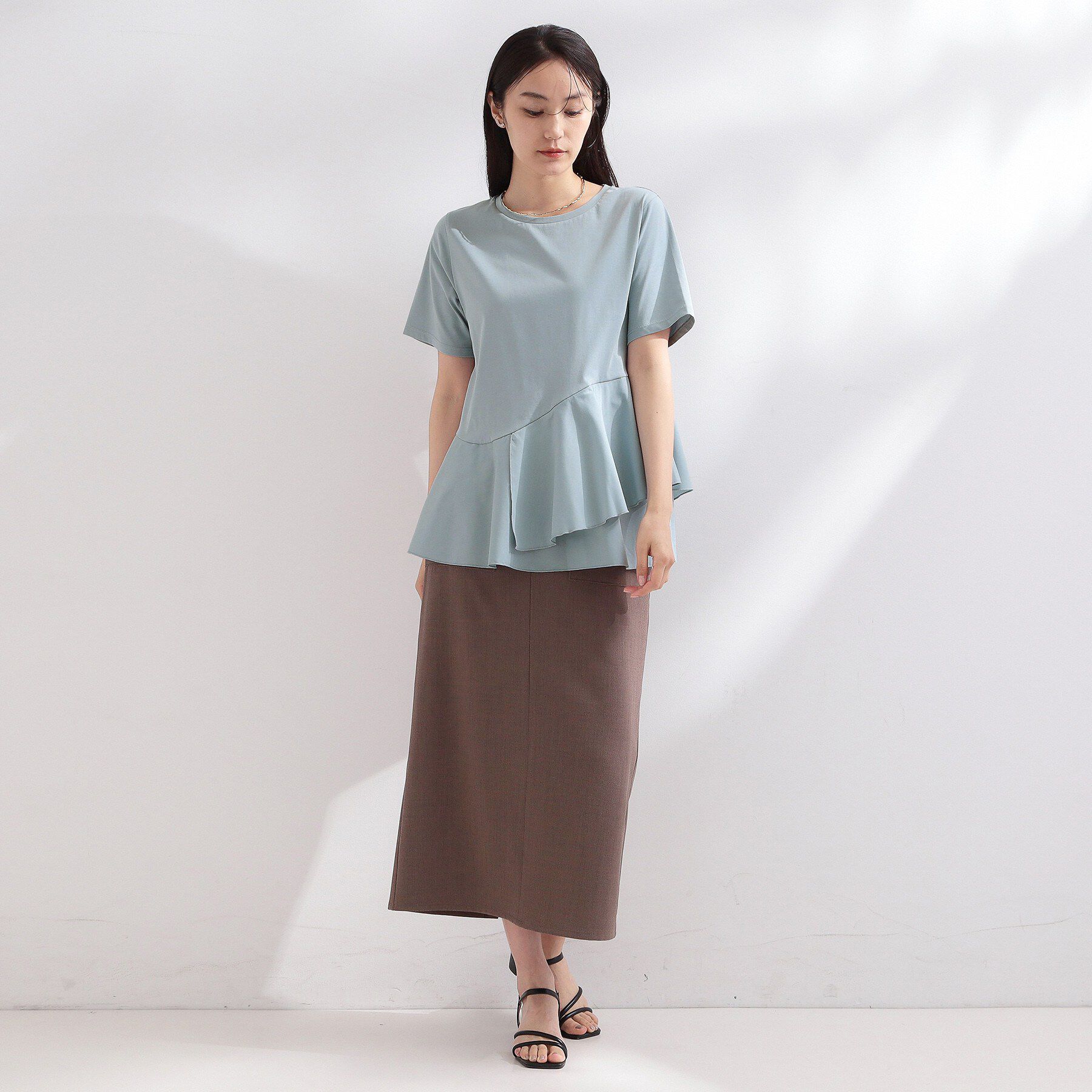 OPAQUE.CLIP「ペプラムドッキングカットソー【洗濯機OK】」|Tシャツ・カットソー|