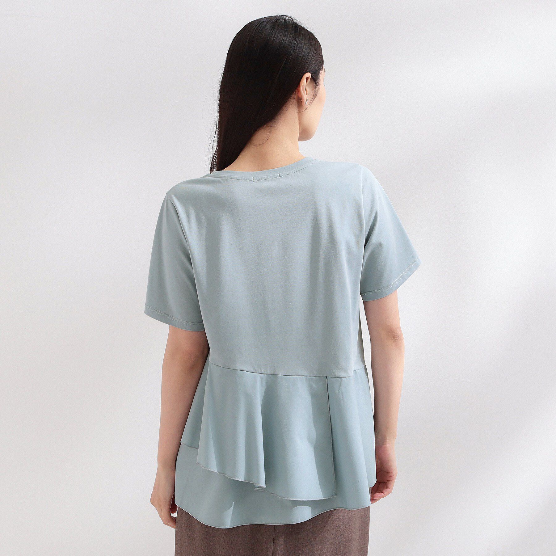 OPAQUE.CLIP「ペプラムドッキングカットソー【洗濯機OK】」|Tシャツ・カットソー|