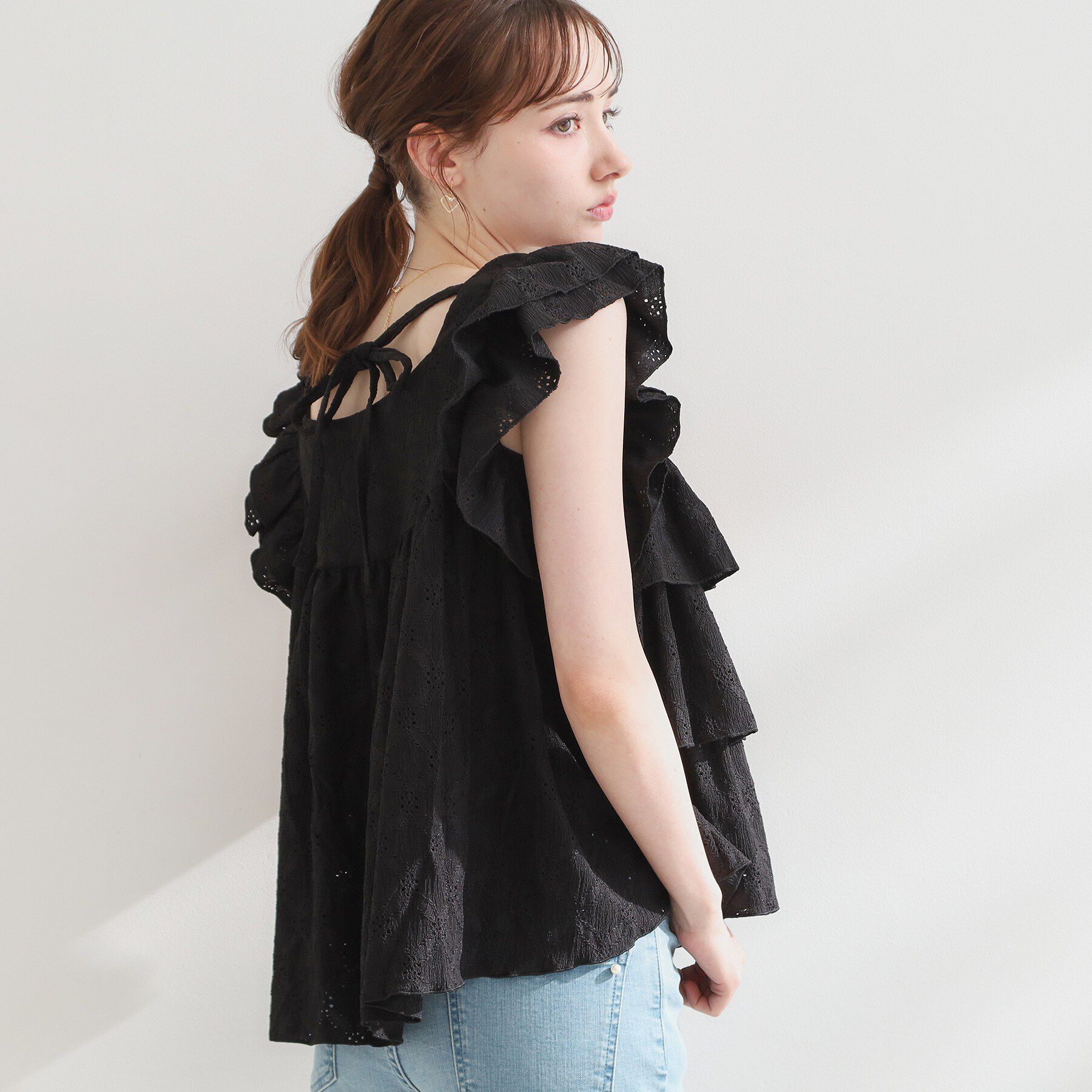 Couture broach「バックリボンフリルブラウス」|シャツ・ブラウス|