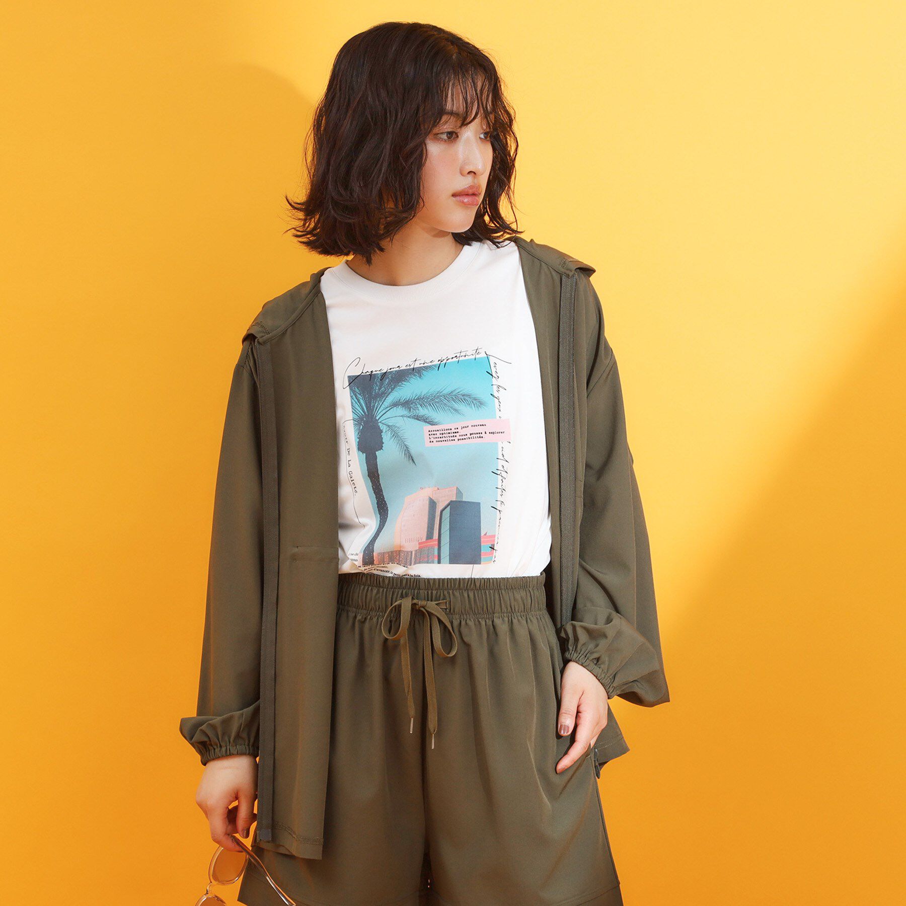 THE SHOP TK「【mizugiwa/ラッシュガード】フロントジップパーカ/セットアップ可/接触冷感/UVケア/洗濯機」|パーカー|カーキ(027)