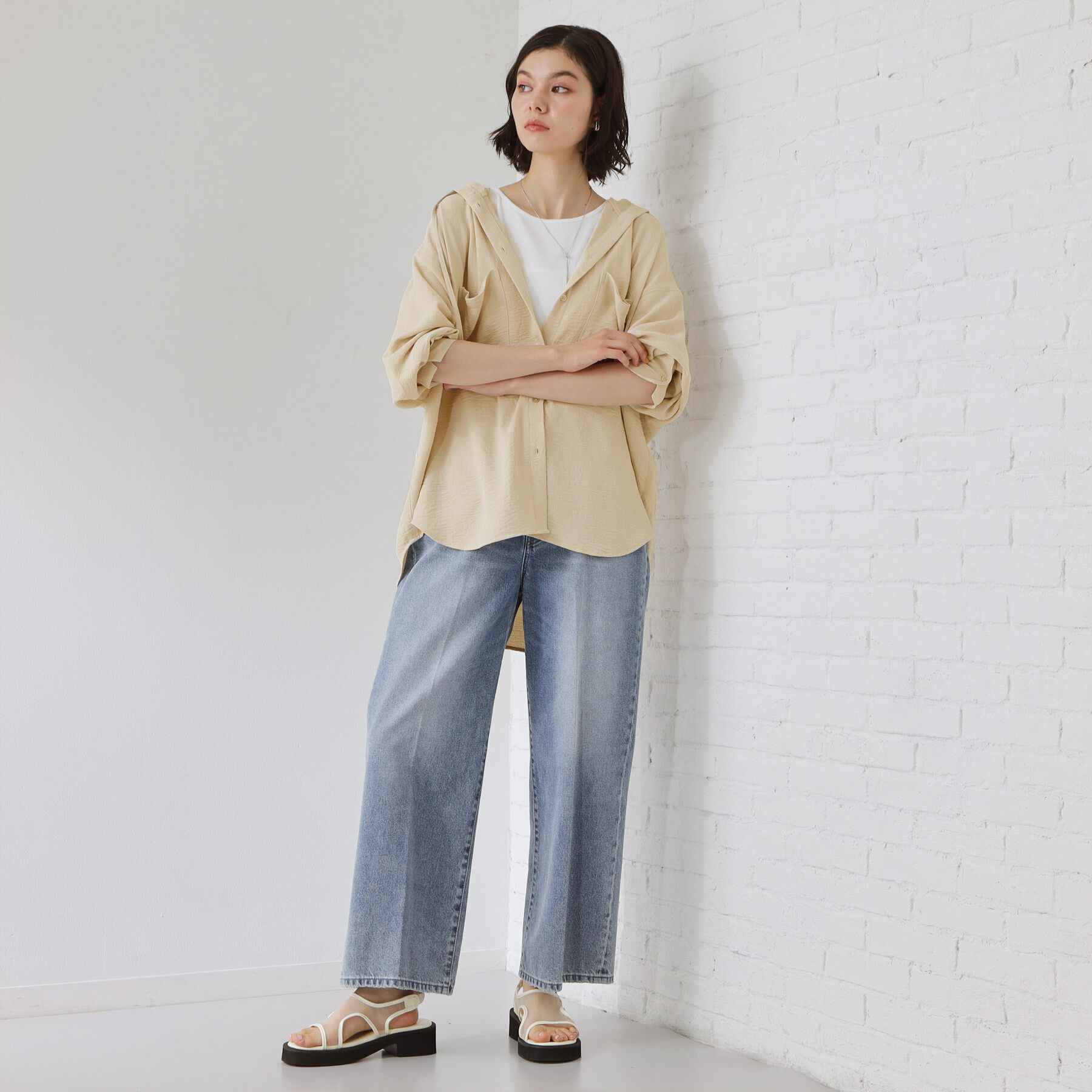 THE SHOP TK「【夏のUV対策に】ひんやり/UV/防しわ フーディシャツ」|シャツ・ブラウス|