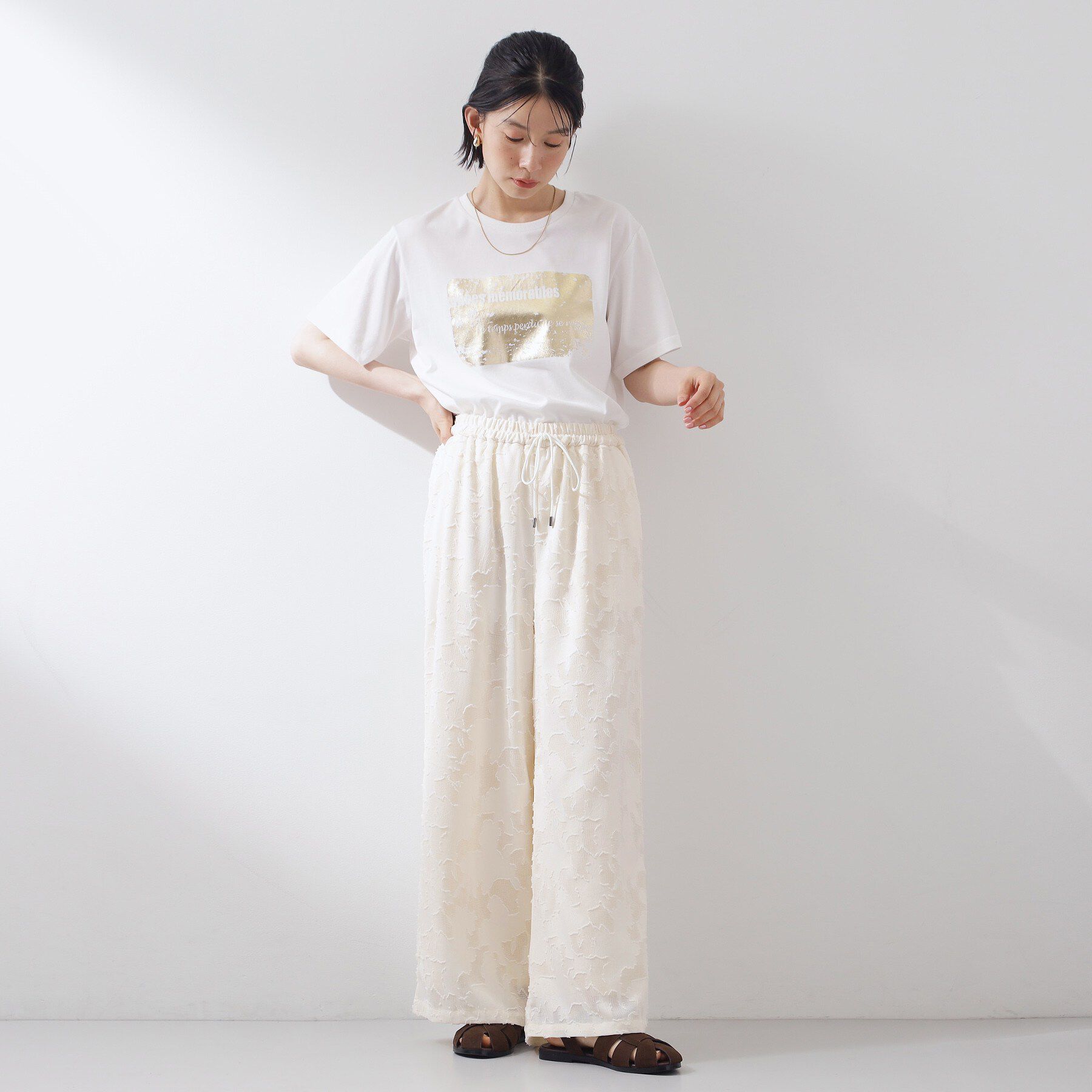 THE SHOP TK「フラワーカットジャカードパンツ」|その他|