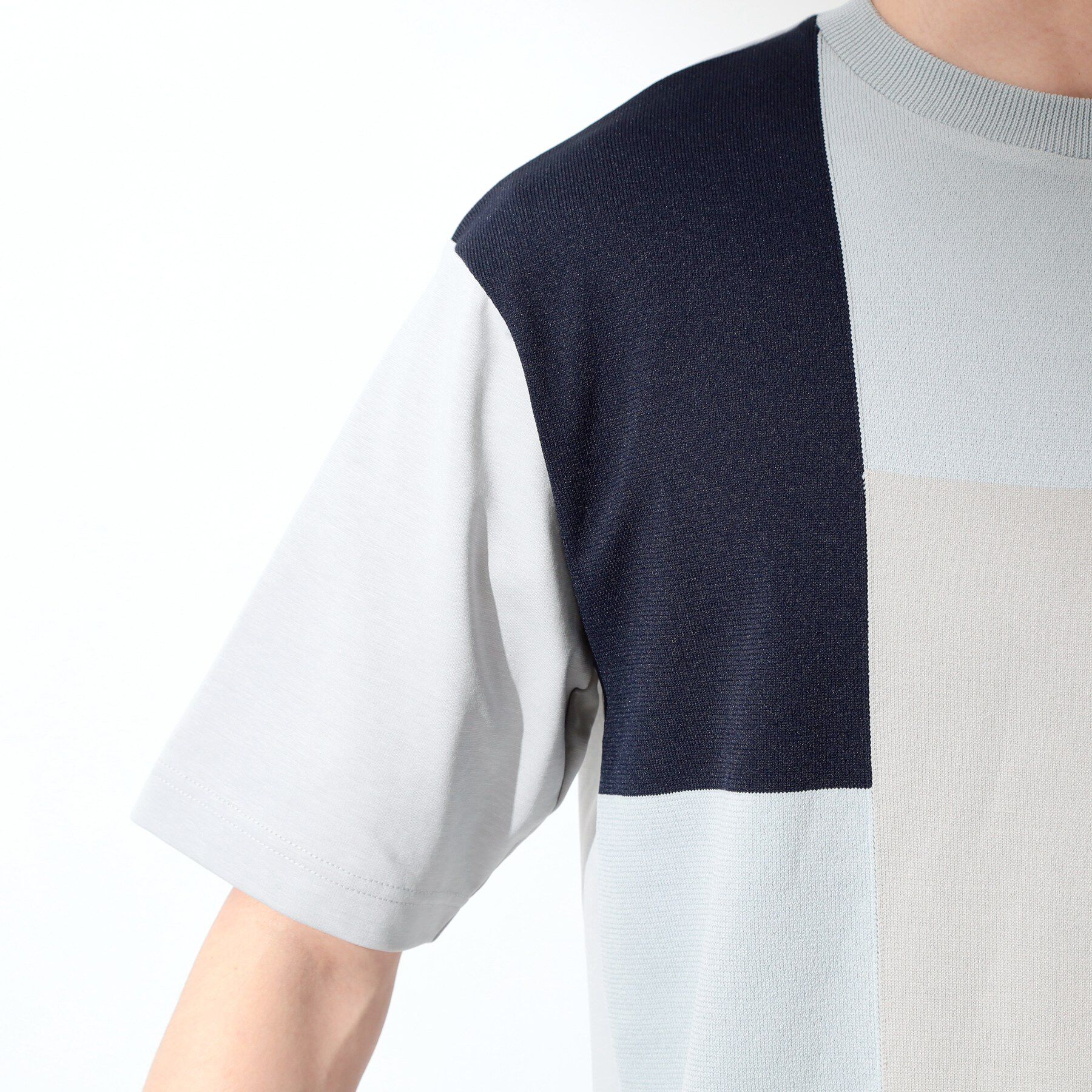 THE SHOP TK「【洗濯機OK】ブロッキング半袖ニット」|ニット・セーター|