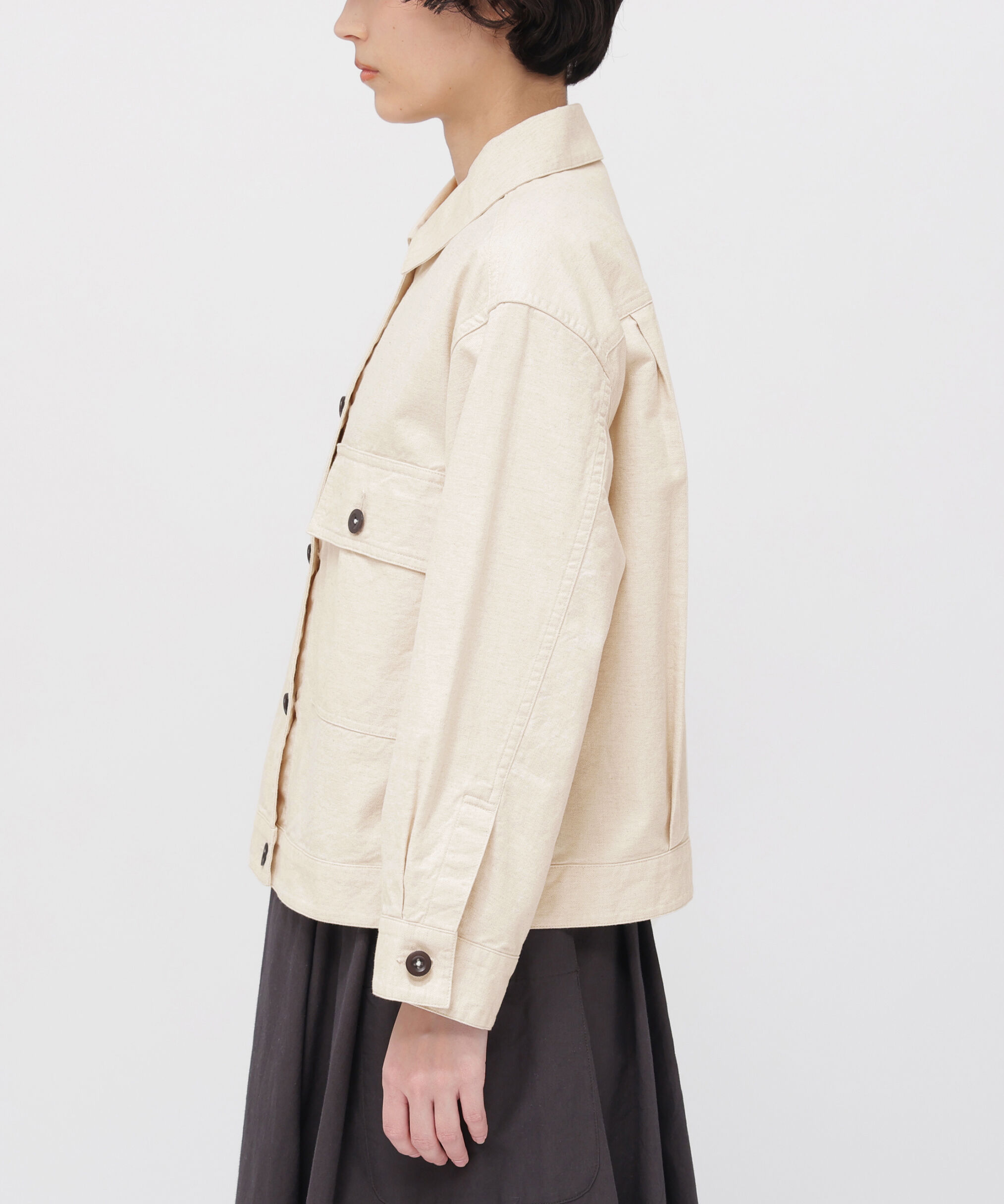 MHL.「BELGIAN LINEN COTTON PLAINWEAVE BLOUSON」|ブルゾン・スタジャン|