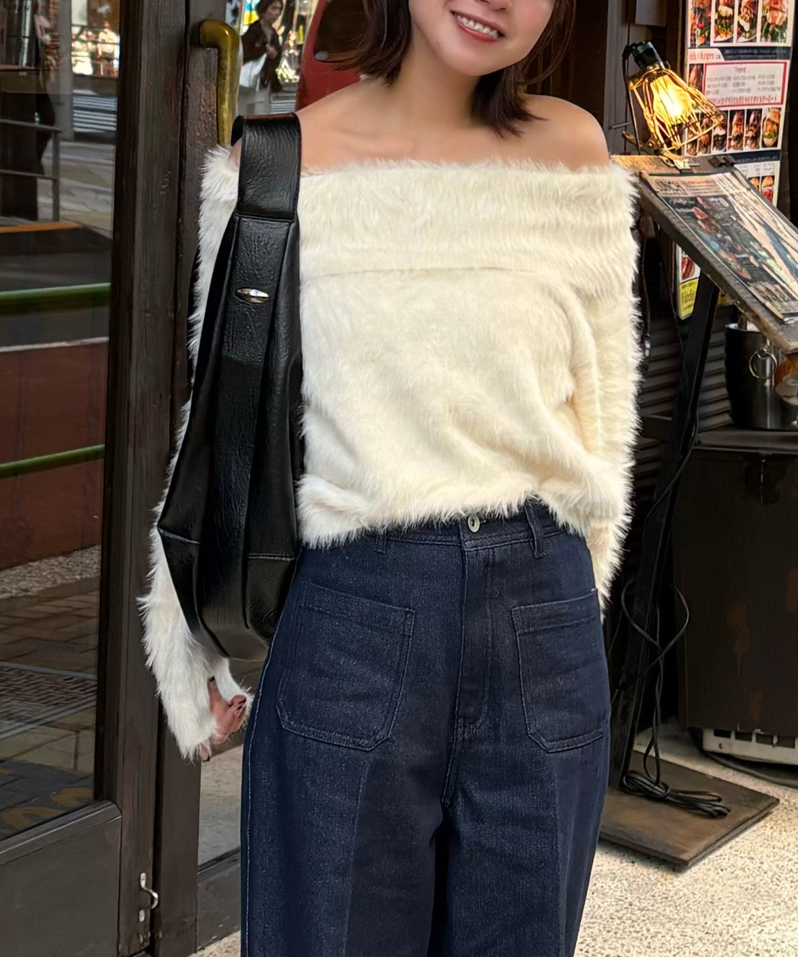 「ロングシャギーオフショルニット」|ニット・セーター|