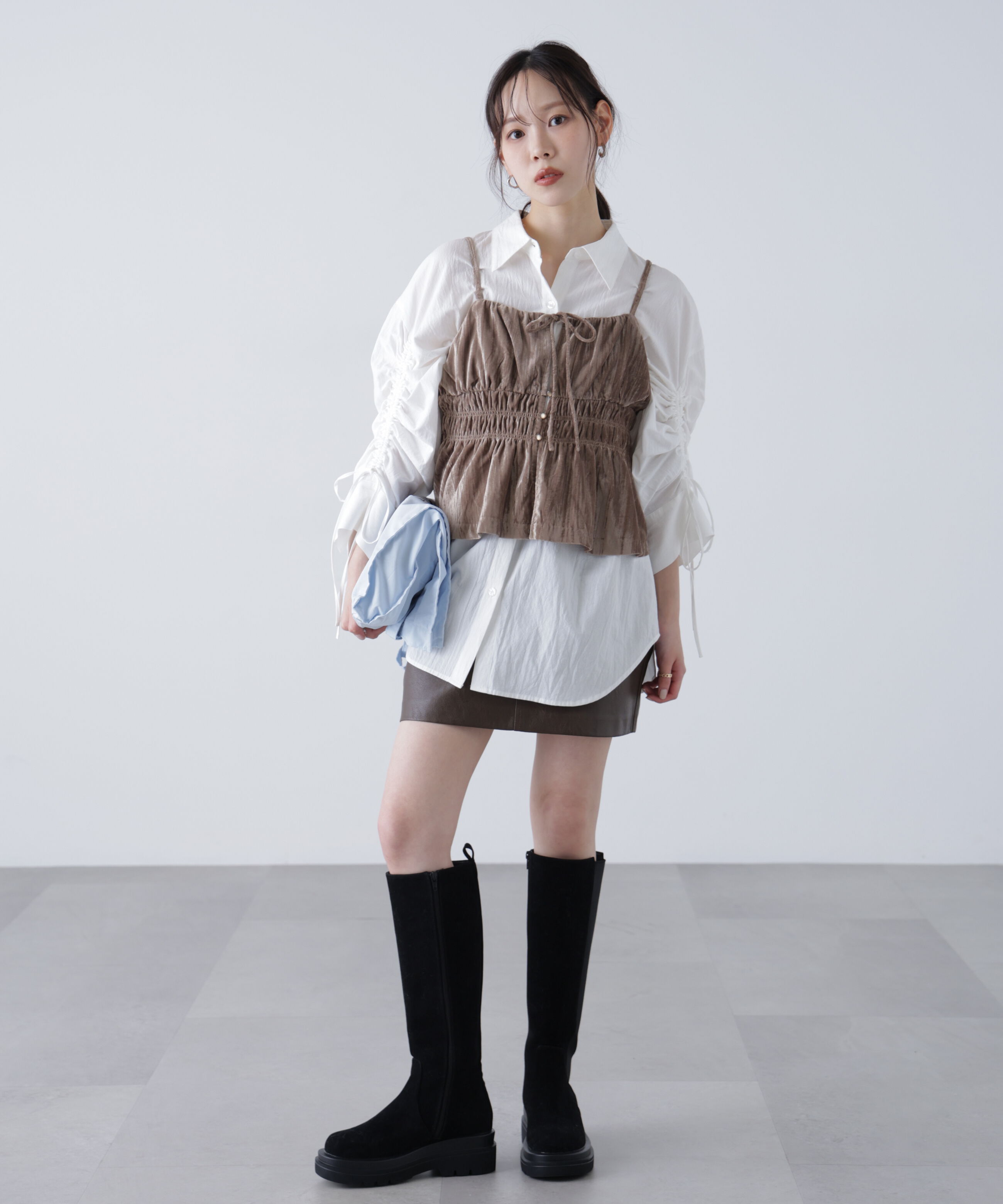  「クラッシュベロアシャーリングビスチェ」|シャツ・ブラウス|
