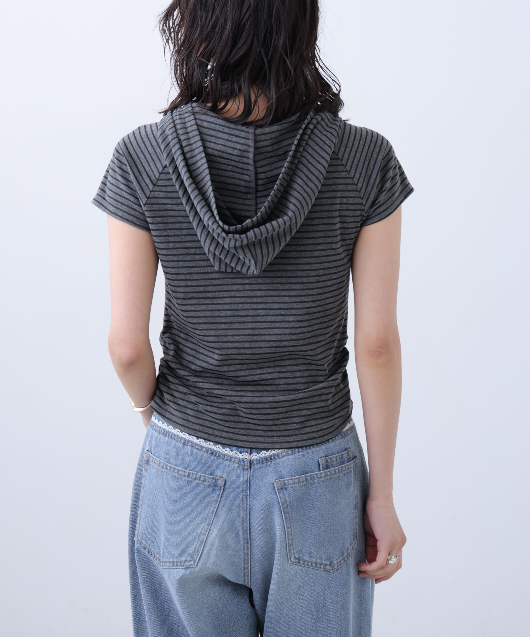  「スキッパー半袖カットソーフーディー」|Tシャツ・カットソー|