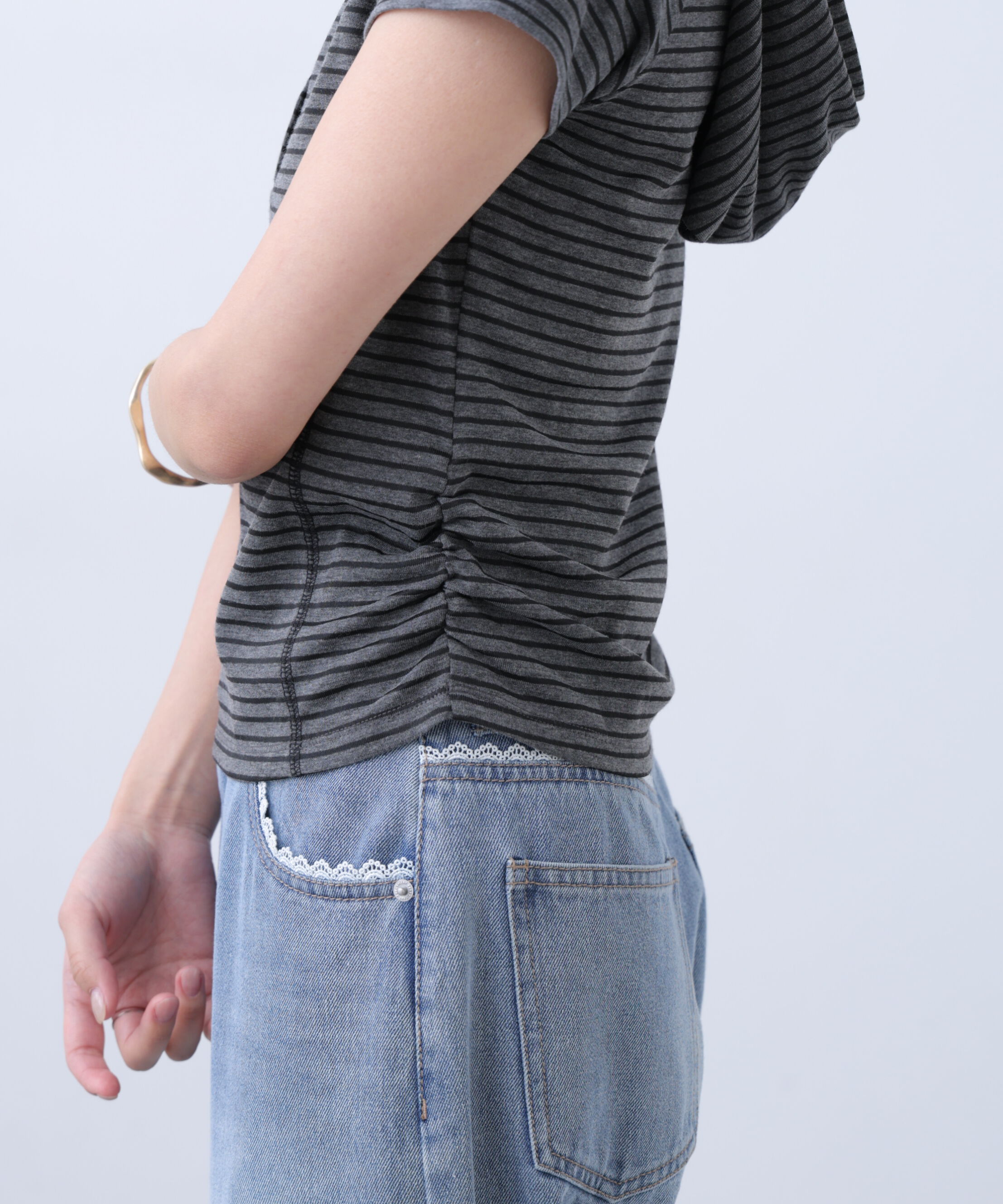  「スキッパー半袖カットソーフーディー」|Tシャツ・カットソー|