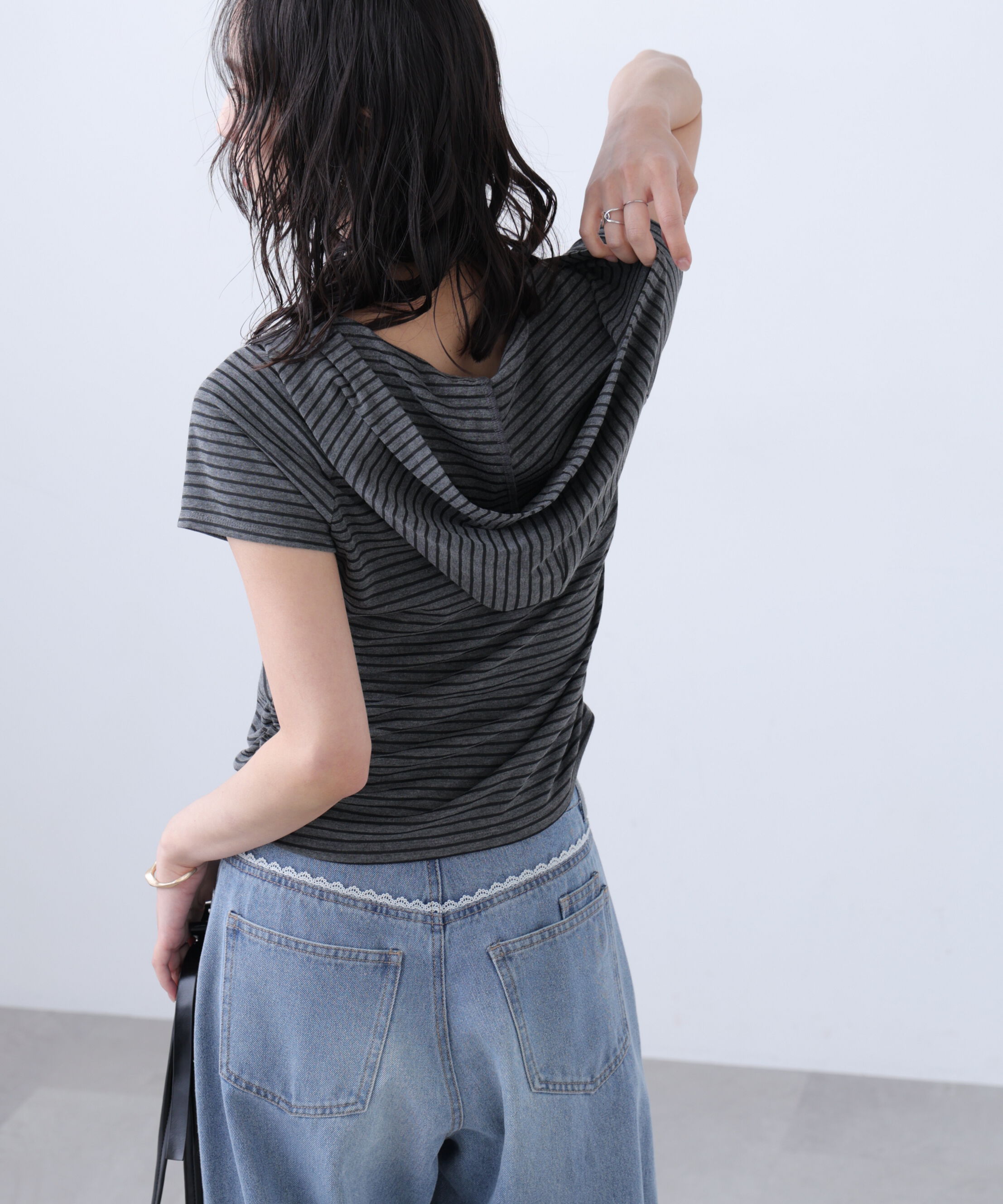  「スキッパー半袖カットソーフーディー」|Tシャツ・カットソー|