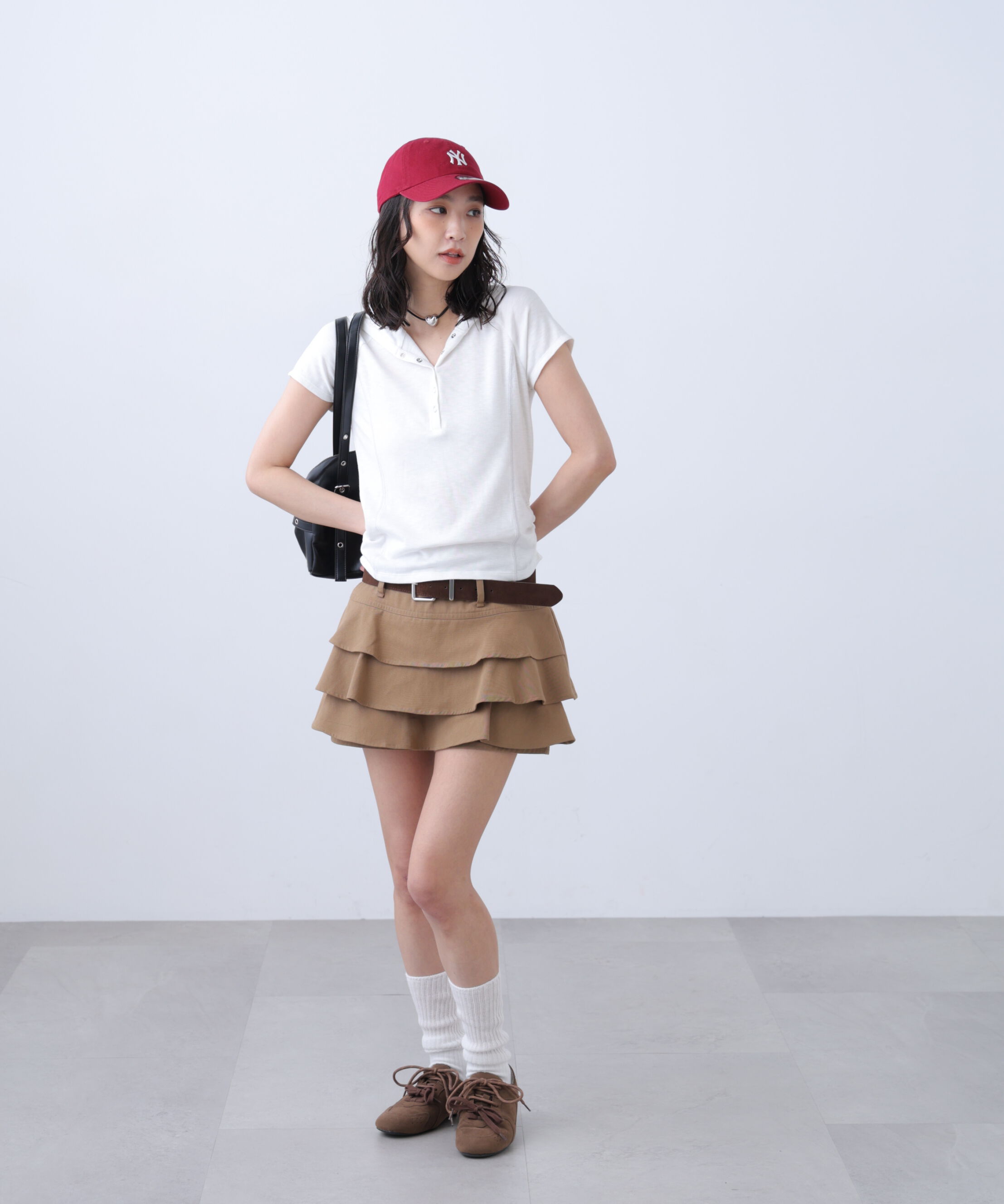  「スキッパー半袖カットソーフーディー」|Tシャツ・カットソー|