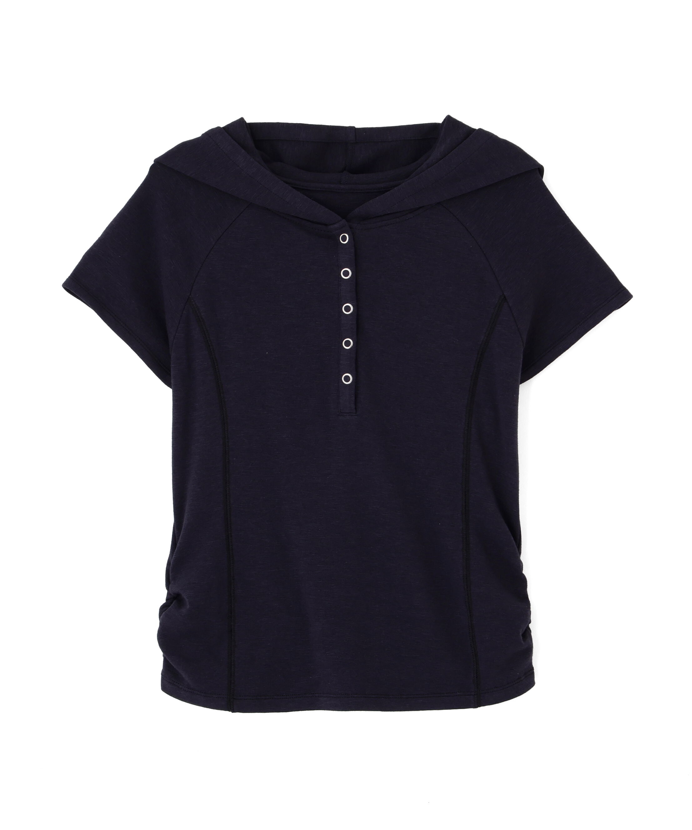  「スキッパー半袖カットソーフーディー」|Tシャツ・カットソー|