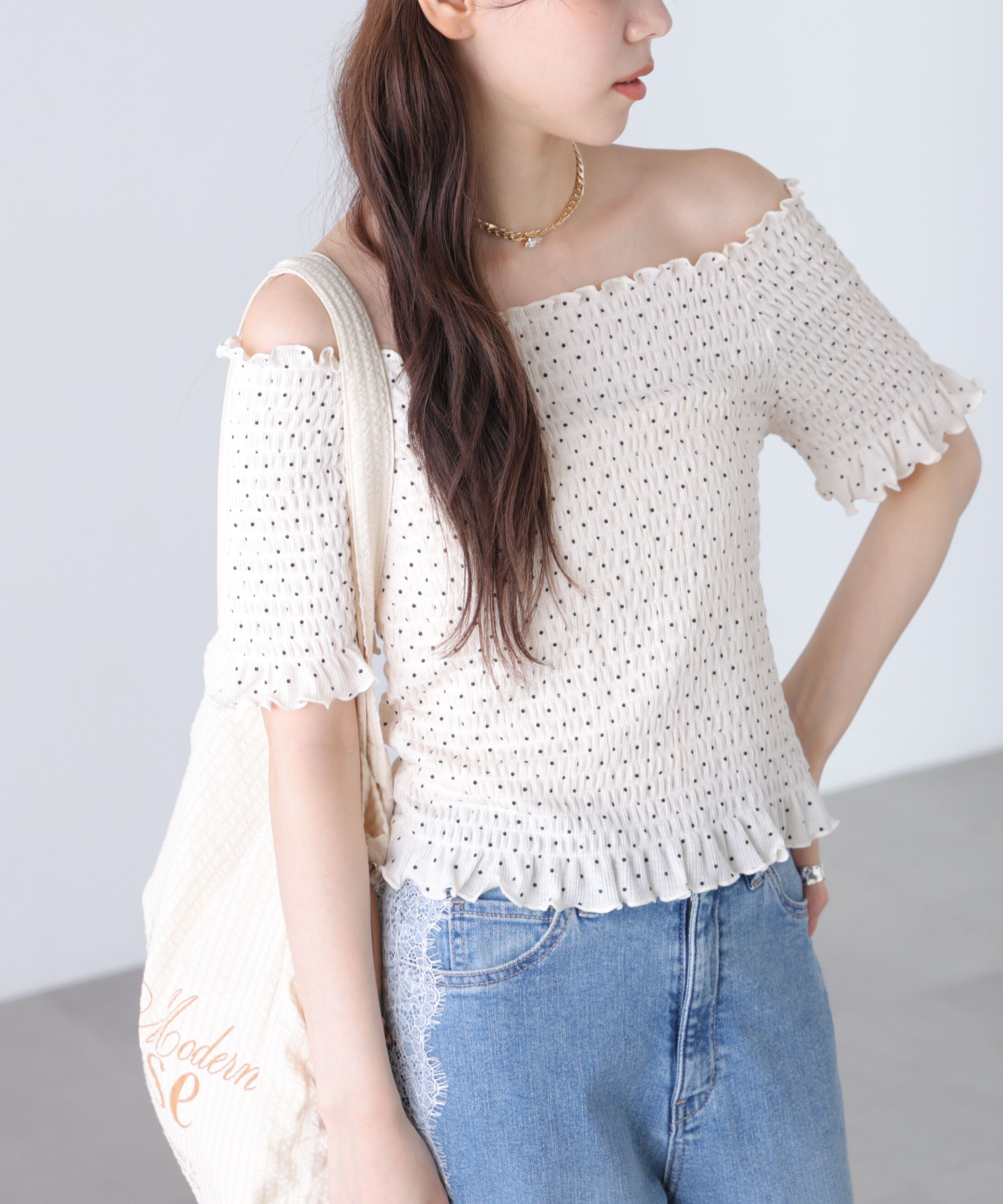 「2wayオフショルシャーリングカットソー」|Tシャツ・カットソー|