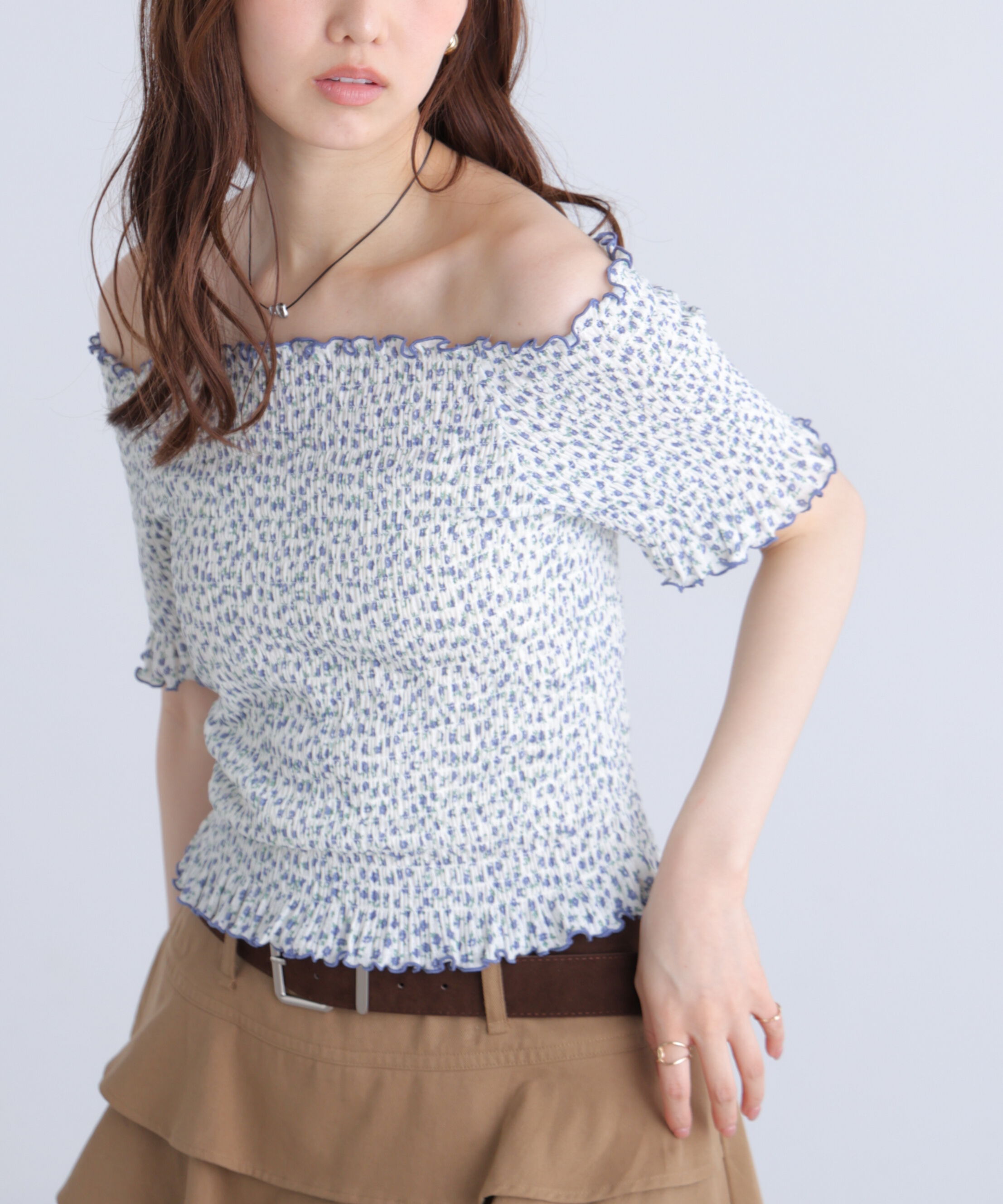  「2wayオフショルシャーリングカットソー」|Tシャツ・カットソー|