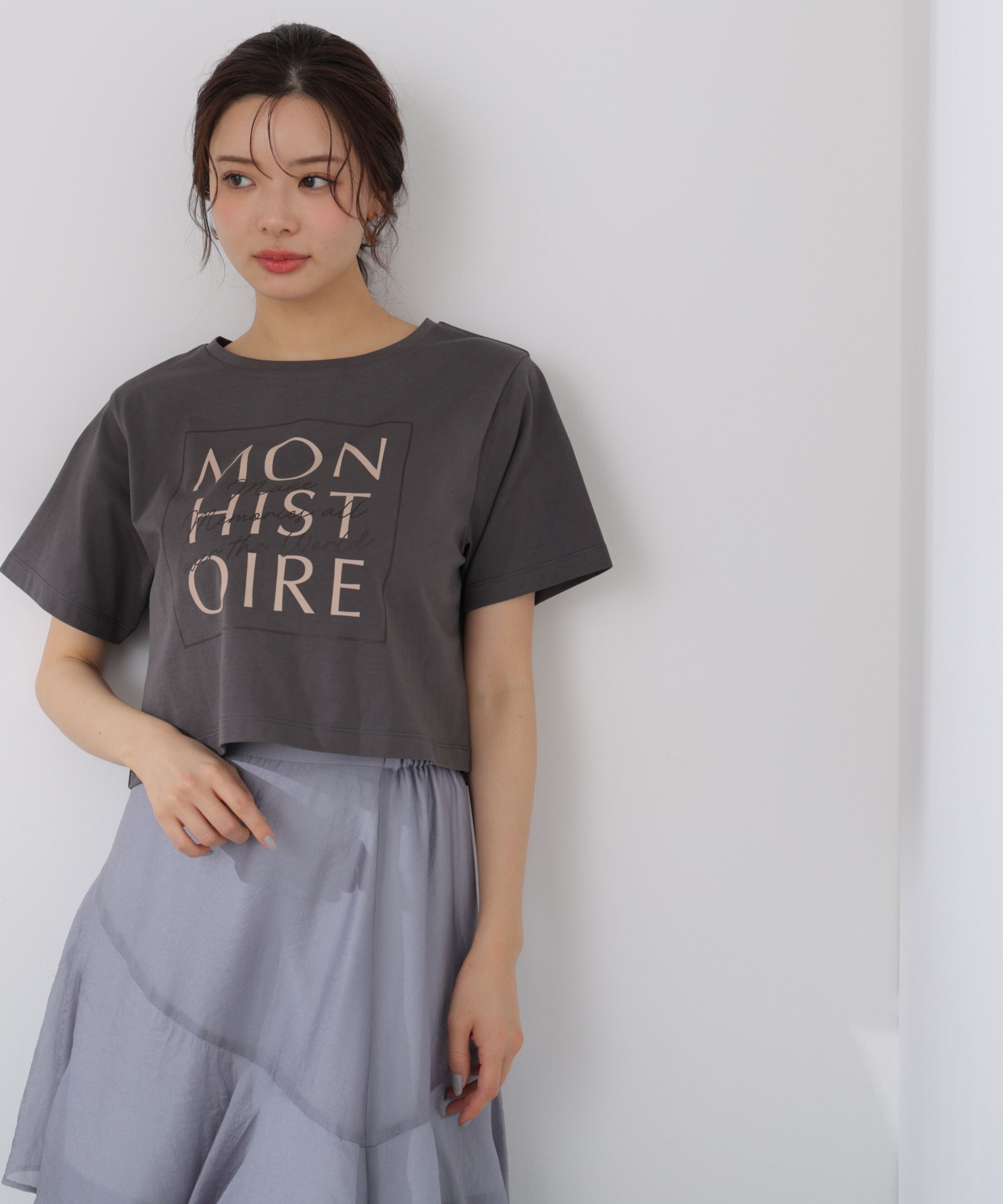 PROPORTION BODY DRESSING「短丈ロゴTシャツ」|Tシャツ・カットソー|