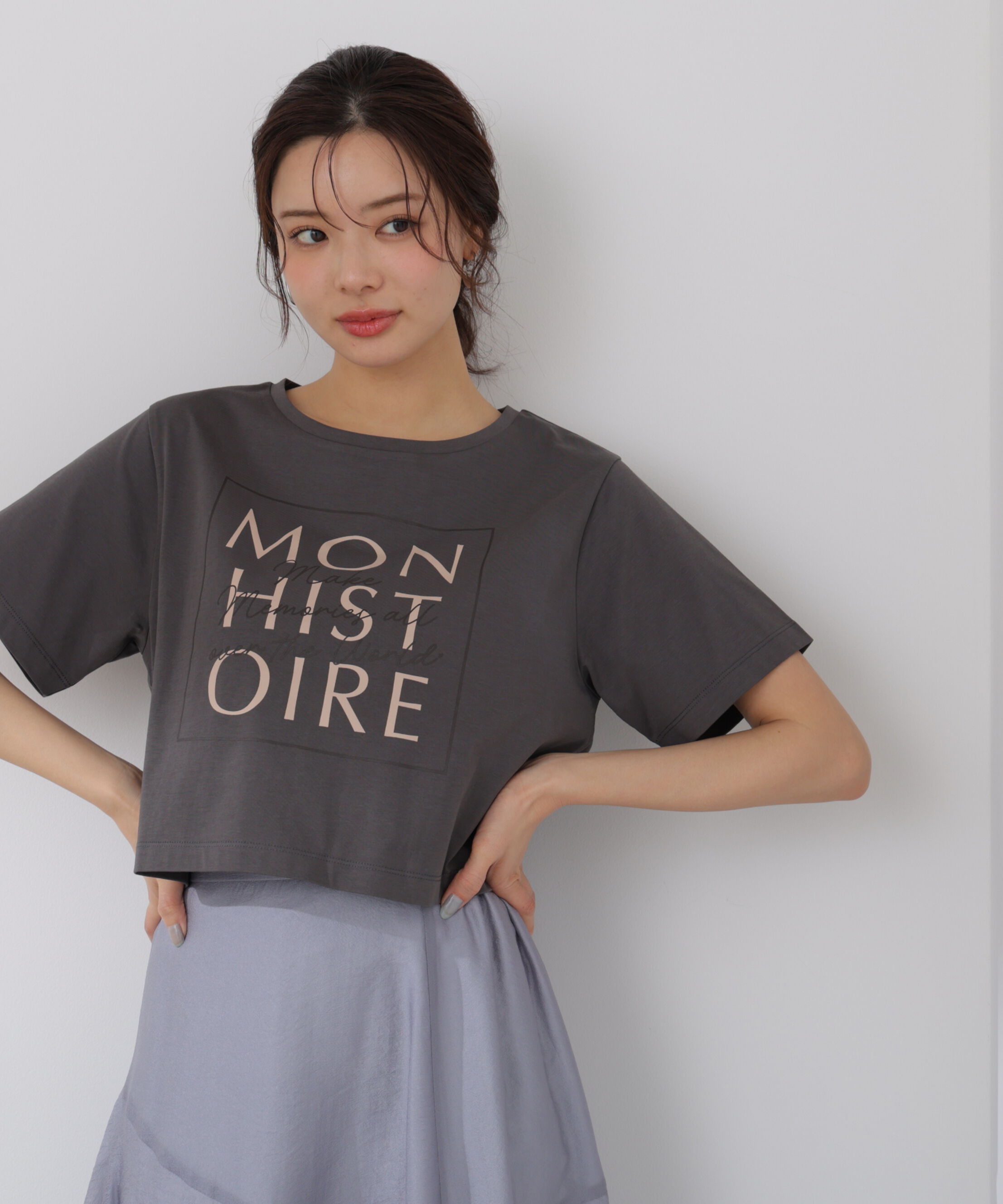 PROPORTION BODY DRESSING「短丈ロゴTシャツ」|Tシャツ・カットソー|