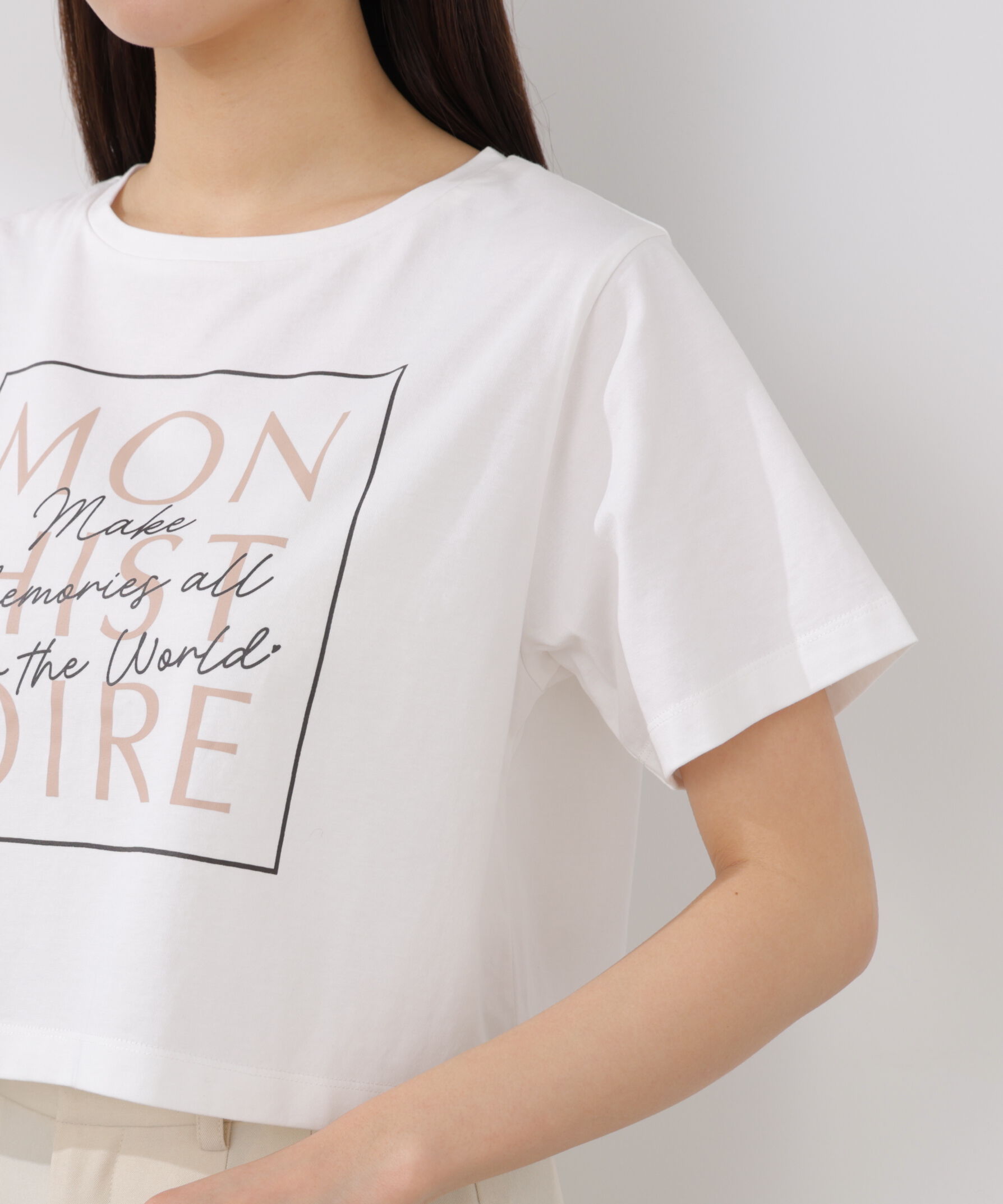PROPORTION BODY DRESSING「短丈ロゴTシャツ」|Tシャツ・カットソー|