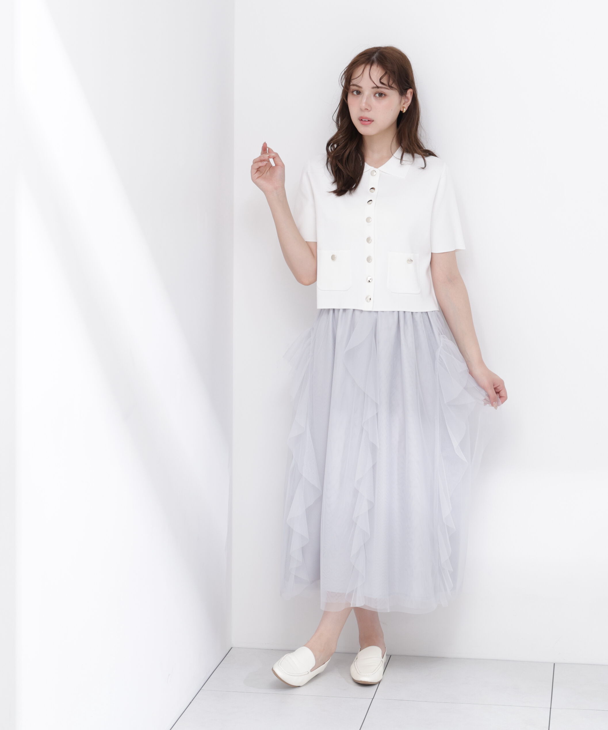 PROPORTION BODY DRESSING「＜中川紅葉さん着用＞ラッフルチュールスカート」|スカート|