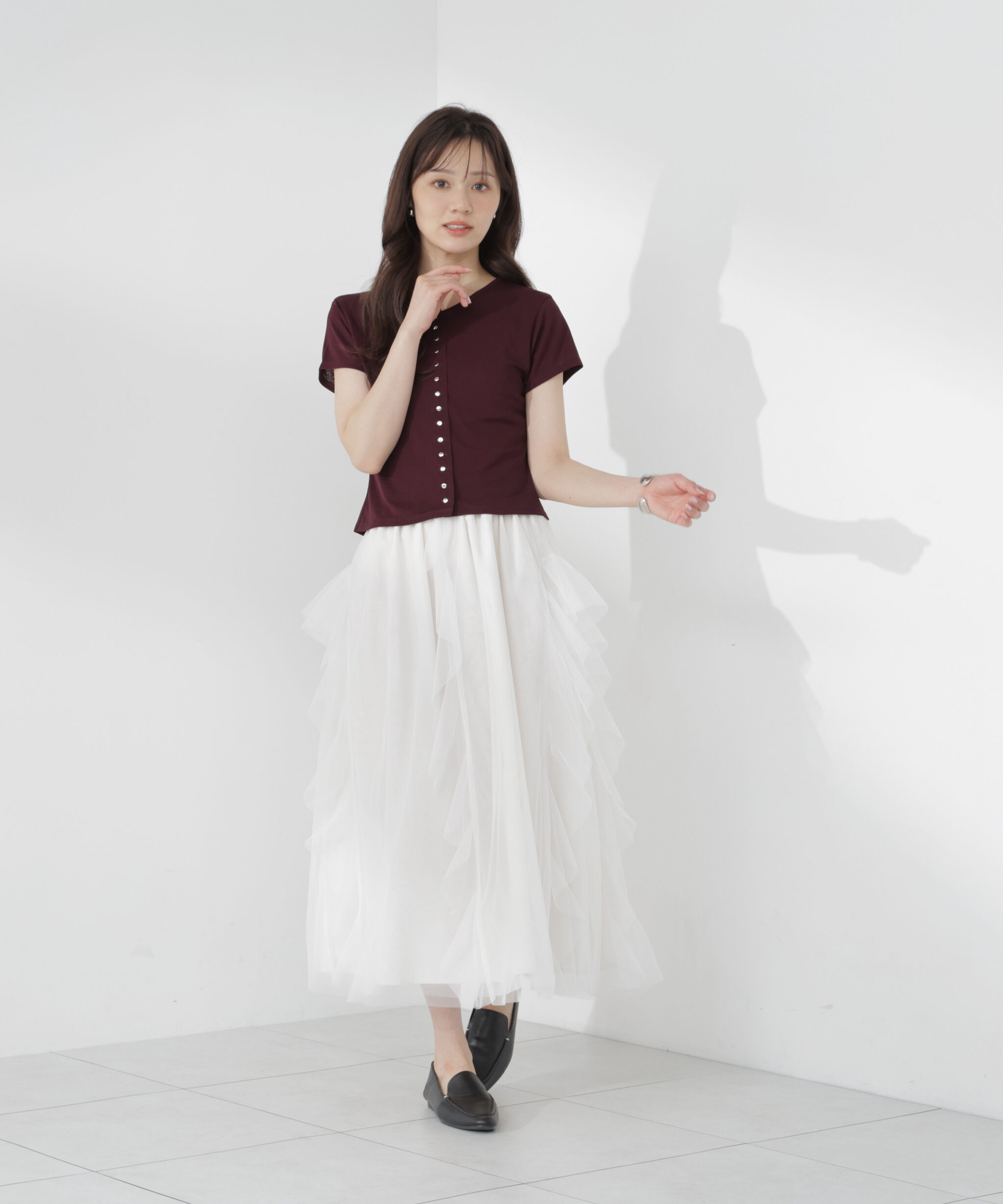 PROPORTION BODY DRESSING「＜中川紅葉さん着用＞ラッフルチュールスカート」|スカート|