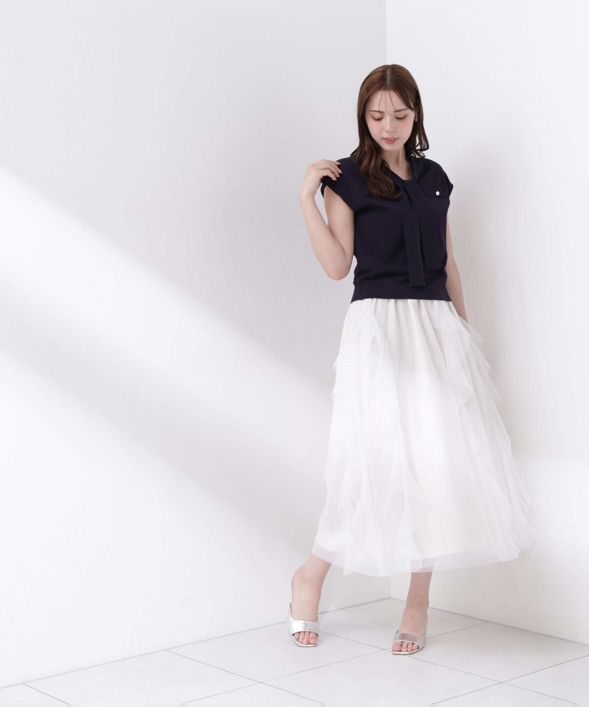 PROPORTION BODY DRESSING「＜中川紅葉さん着用＞ラッフルチュールスカート」|スカート|