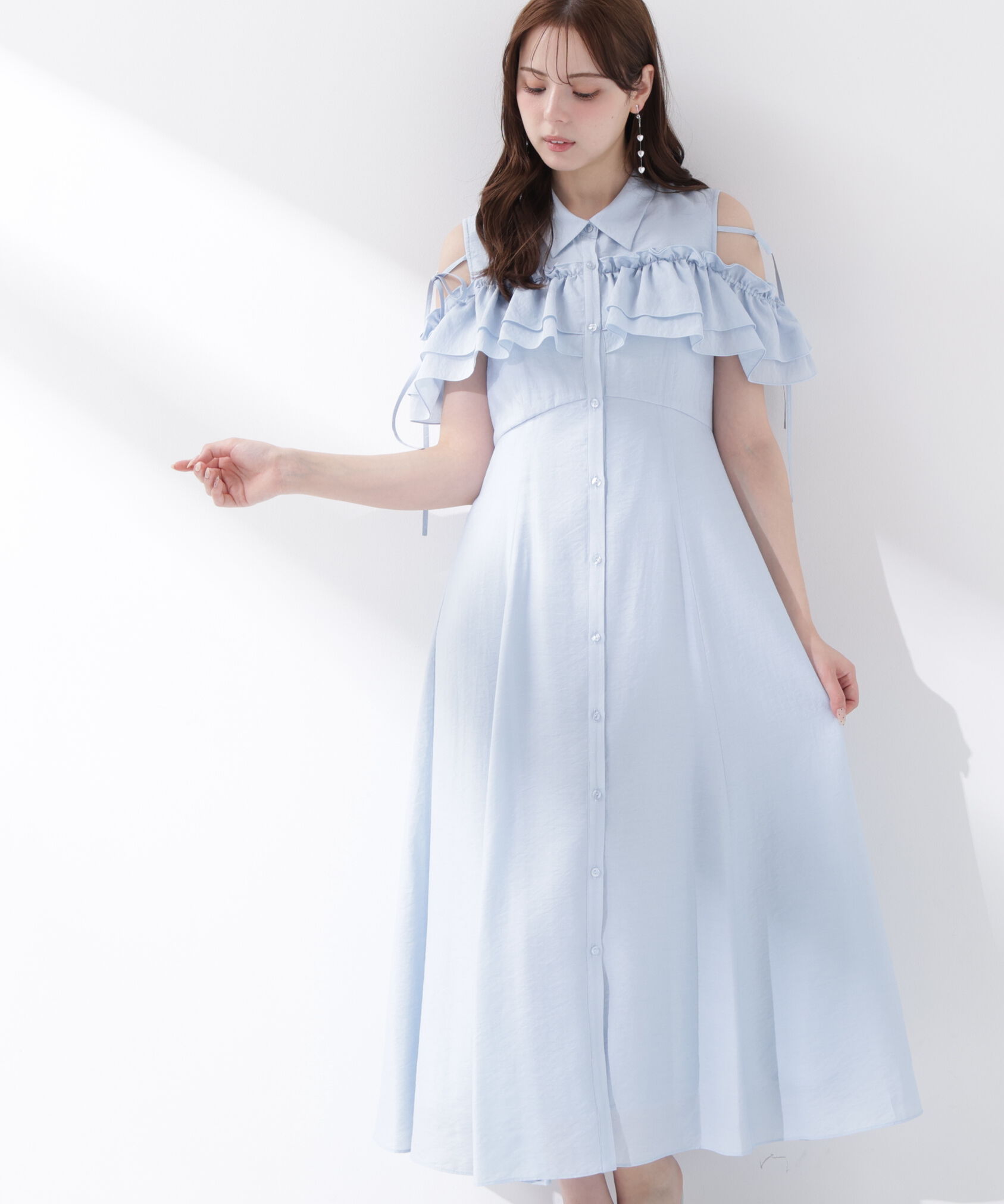 PROPORTION BODY DRESSING「＜EDIT COLOGNE＞フリルシャツワンピース」|ワンピース|