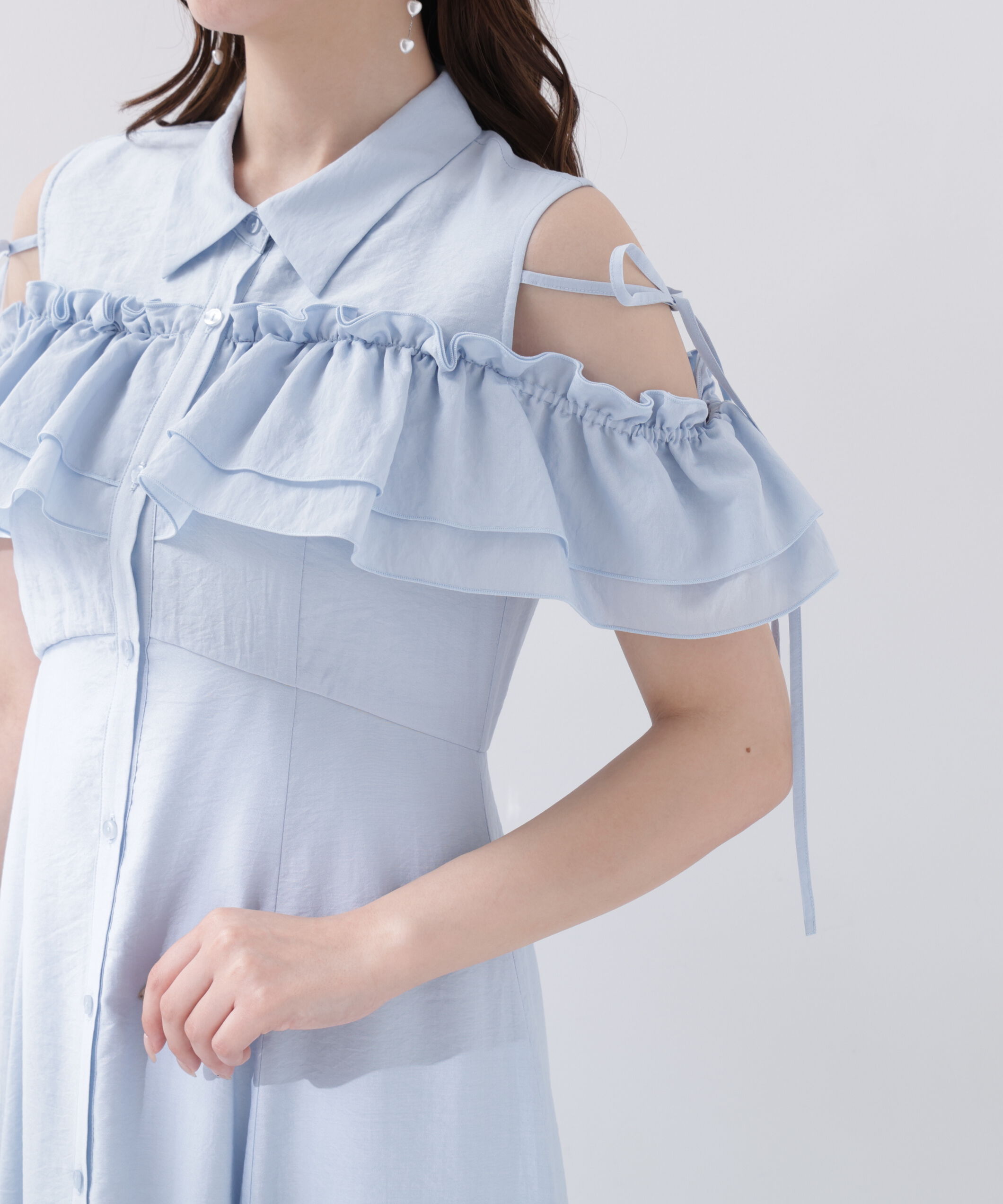 PROPORTION BODY DRESSING「＜EDIT COLOGNE＞フリルシャツワンピース」|ワンピース|