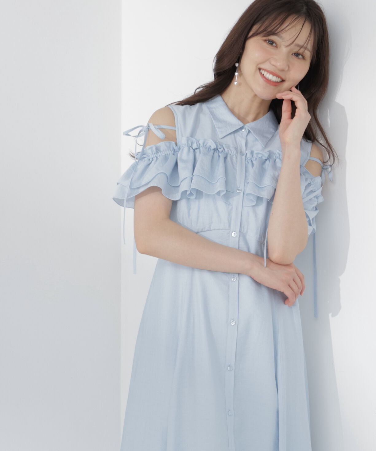 PROPORTION BODY DRESSING「＜EDIT COLOGNE＞フリルシャツワンピース」|ワンピース|