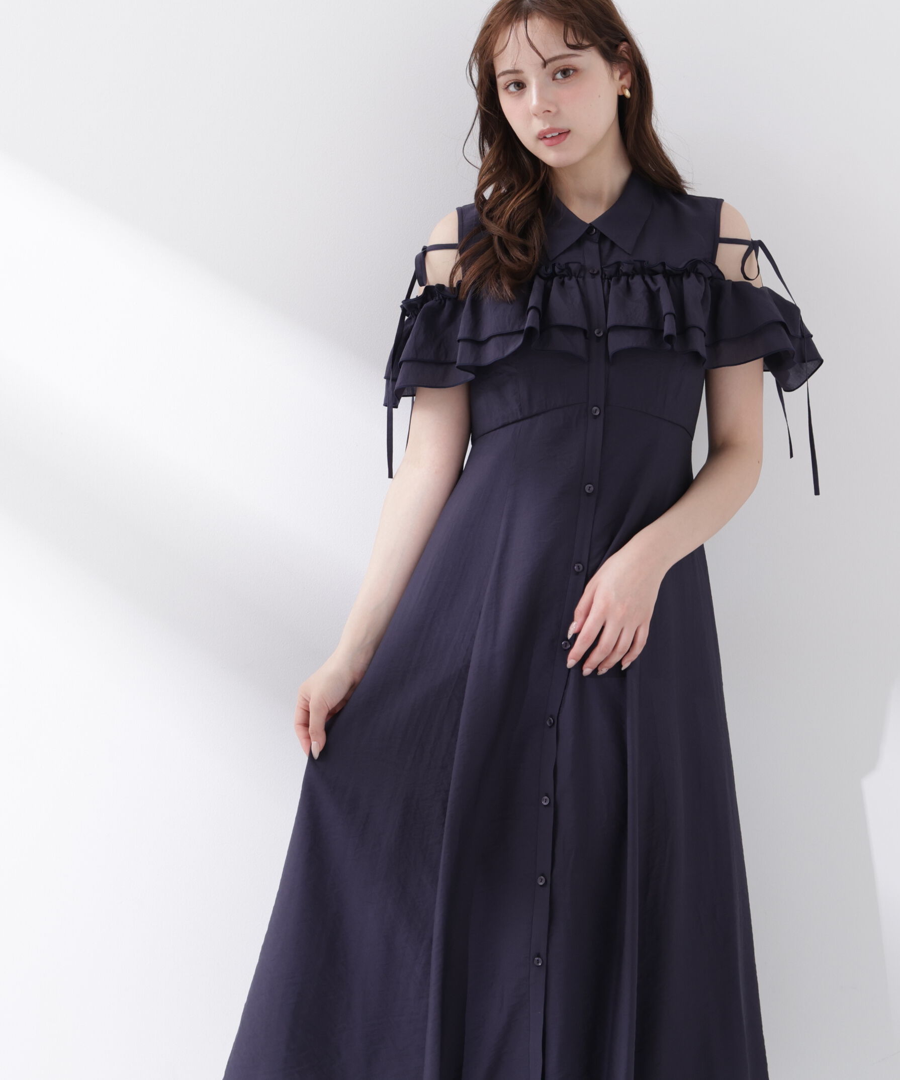 PROPORTION BODY DRESSING「＜EDIT COLOGNE＞フリルシャツワンピース」|ワンピース|