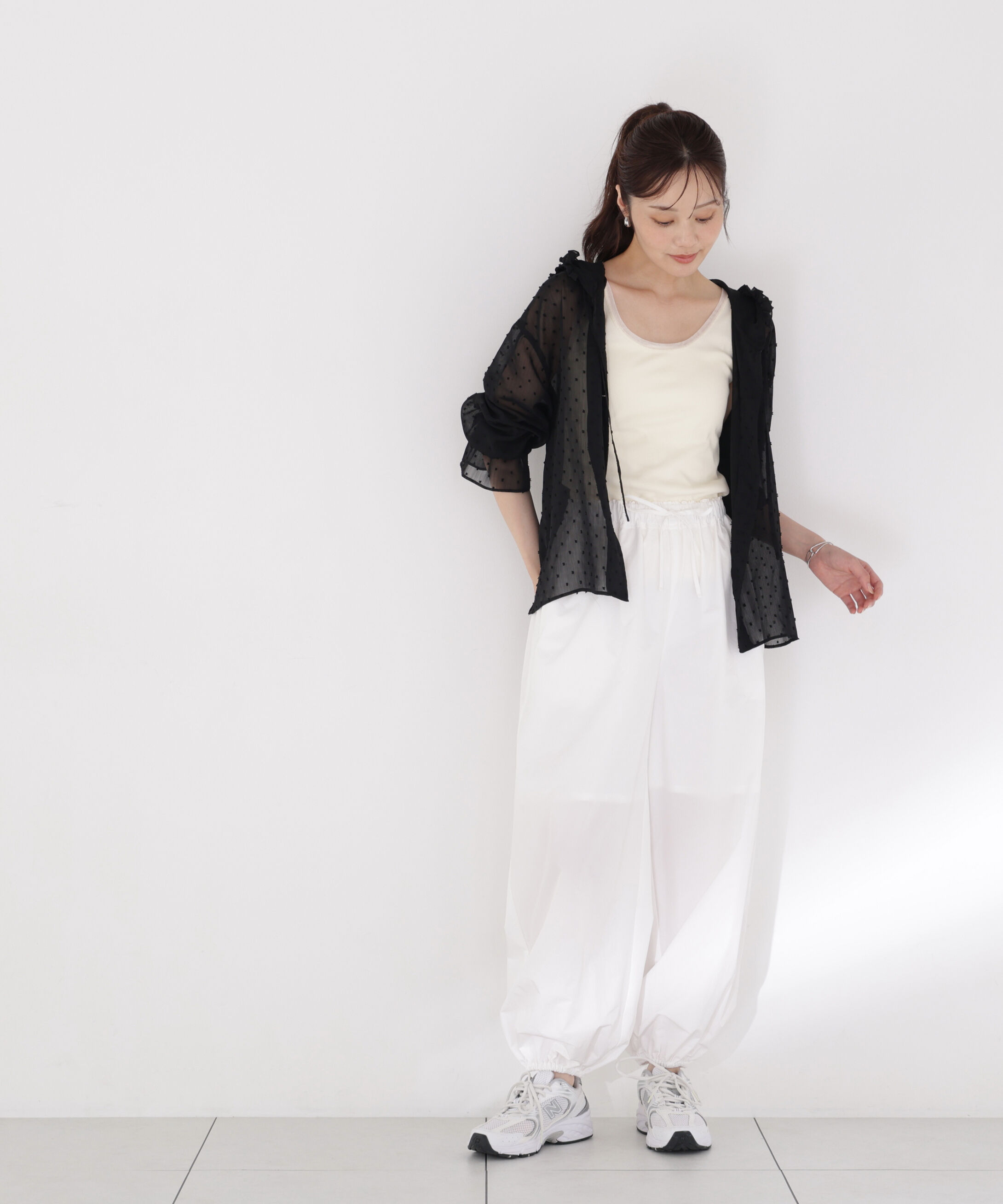 PROPORTION BODY DRESSING「＜a/mie＞カットジャガードフードシャツ」|シャツ・ブラウス|