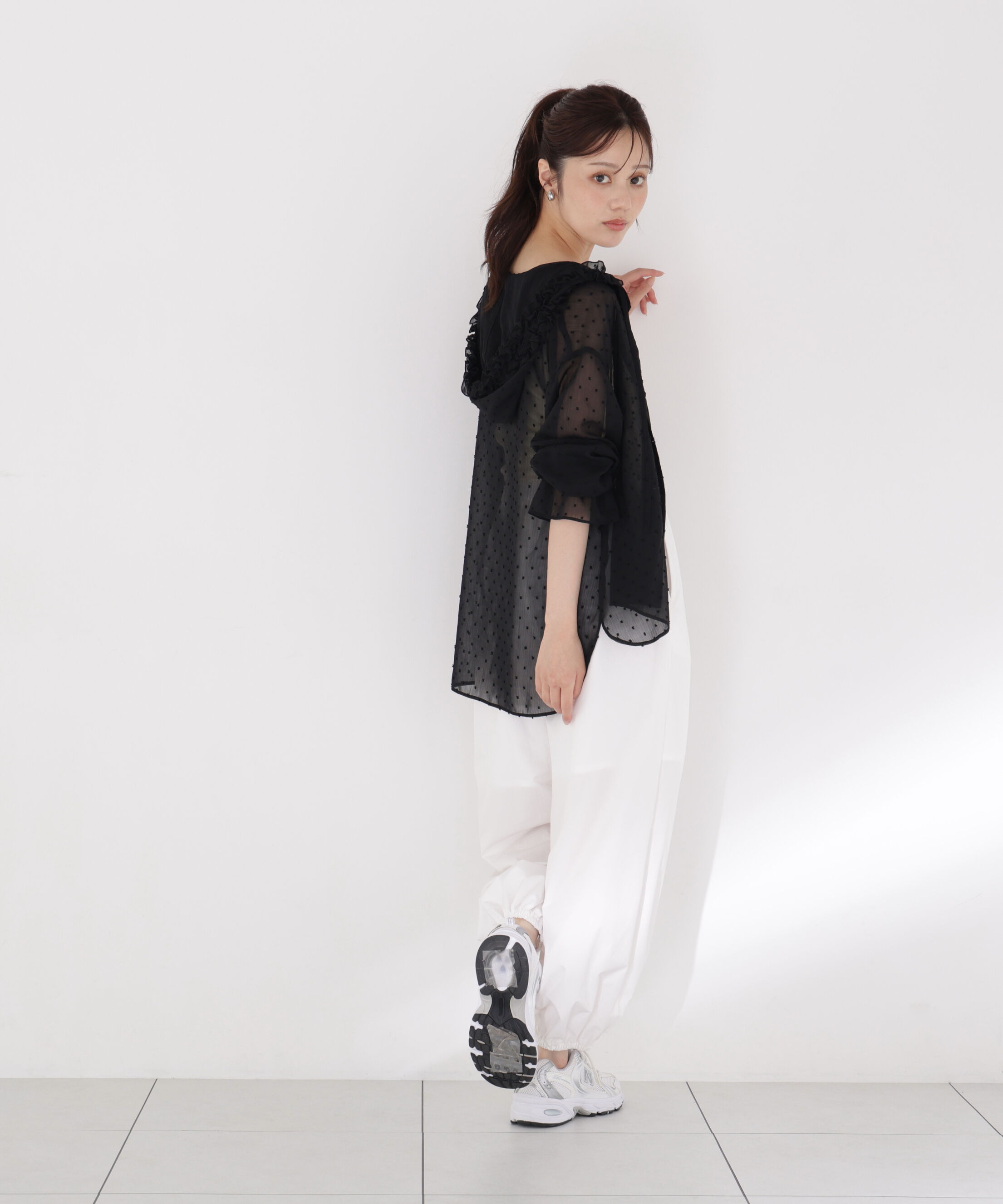 PROPORTION BODY DRESSING「＜a/mie＞カットジャガードフードシャツ」|シャツ・ブラウス|