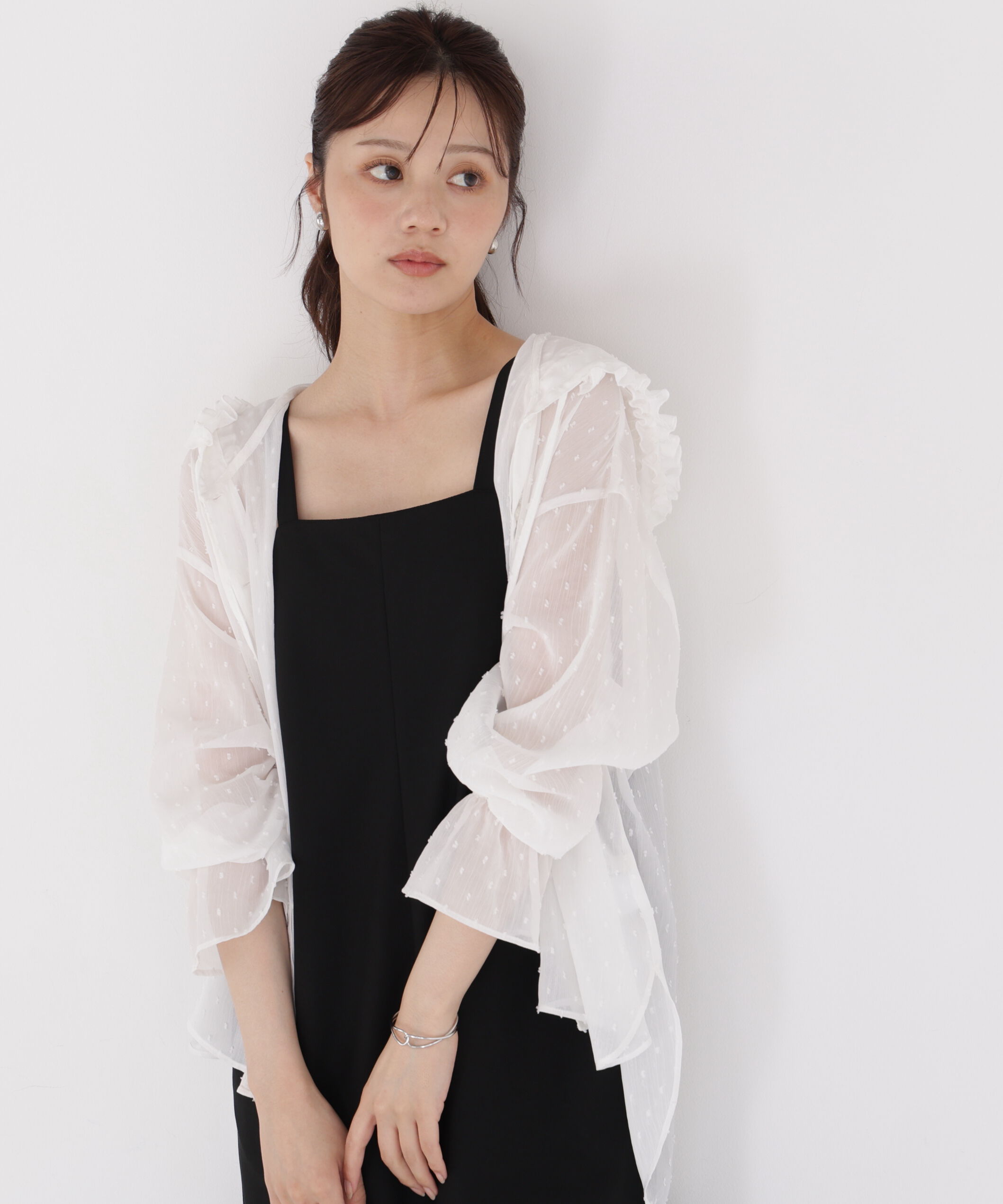 PROPORTION BODY DRESSING「＜a/mie＞カットジャガードフードシャツ」|シャツ・ブラウス|ホワイト