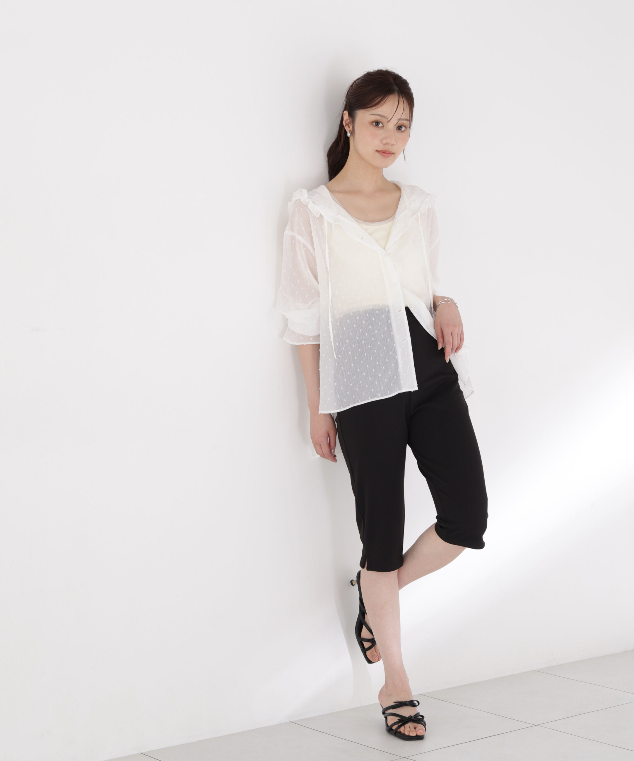 PROPORTION BODY DRESSING「＜a/mie＞カットジャガードフードシャツ」|シャツ・ブラウス|