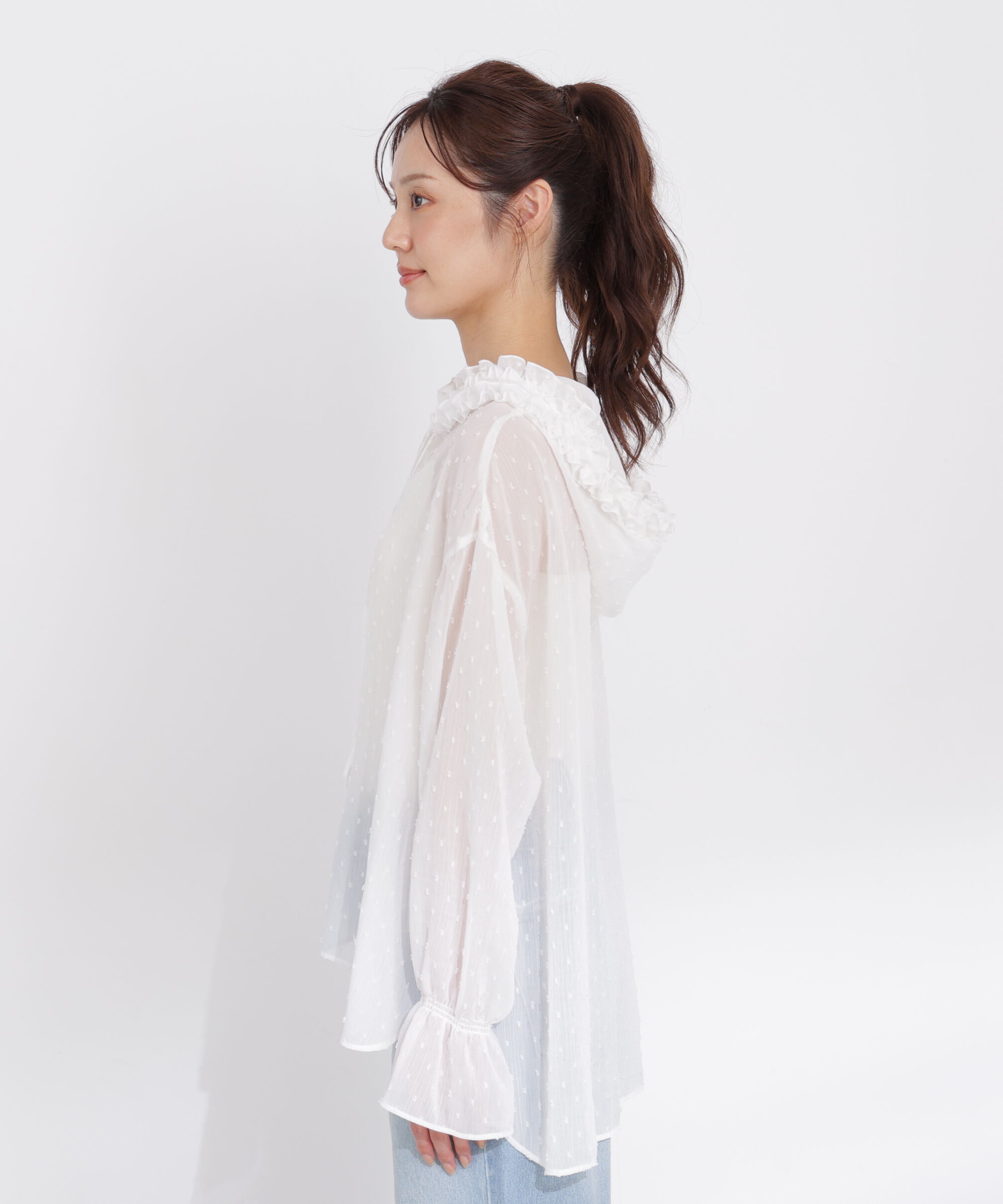 PROPORTION BODY DRESSING「＜a/mie＞カットジャガードフードシャツ」|シャツ・ブラウス|